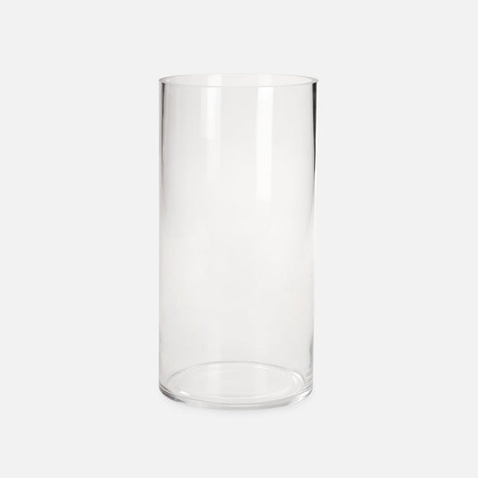 Clear Cylindrical Glass Vase - Medium