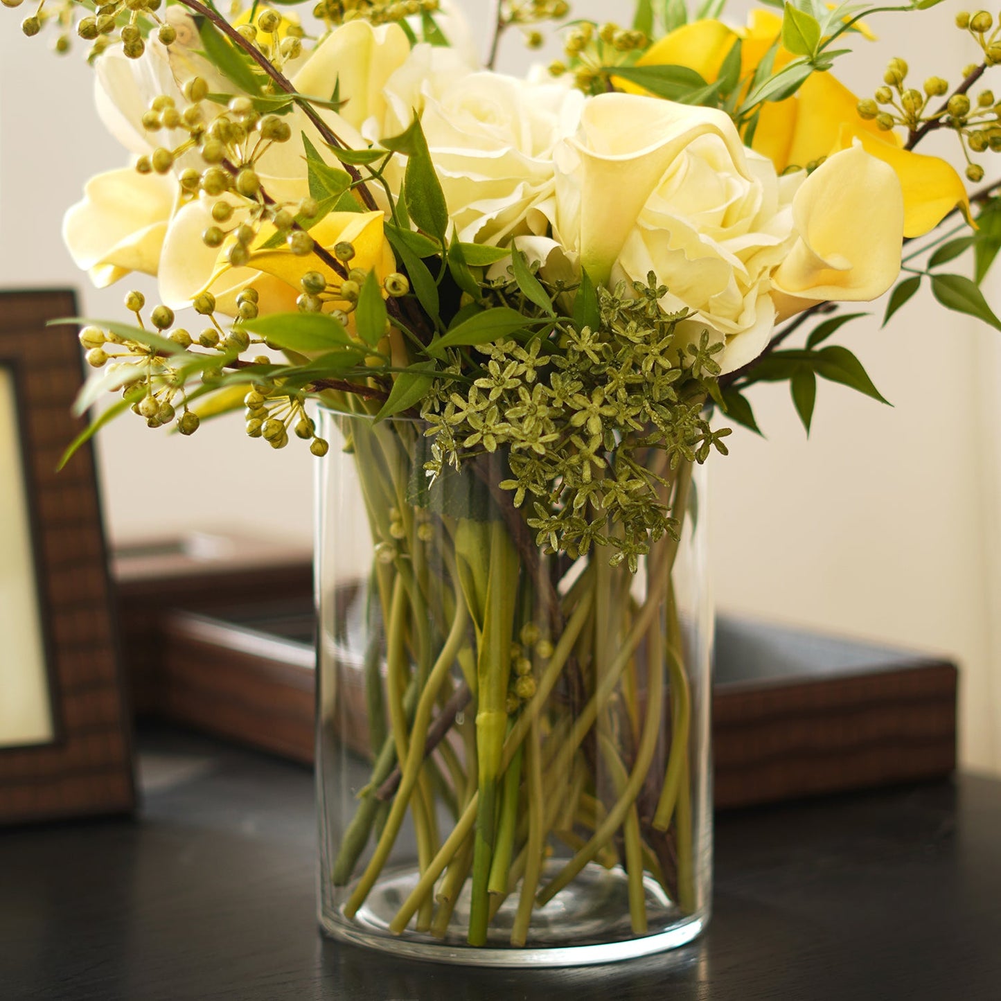 Clear Cylindrical Glass Vase - Small