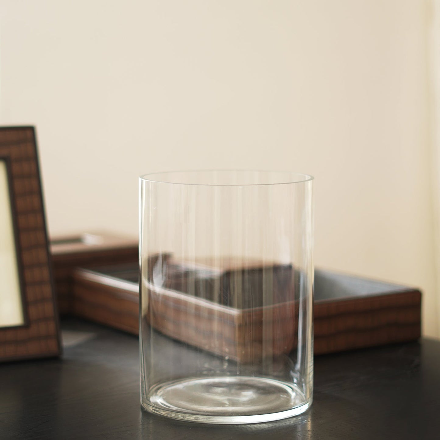 Clear Cylindrical Glass Vase - Small