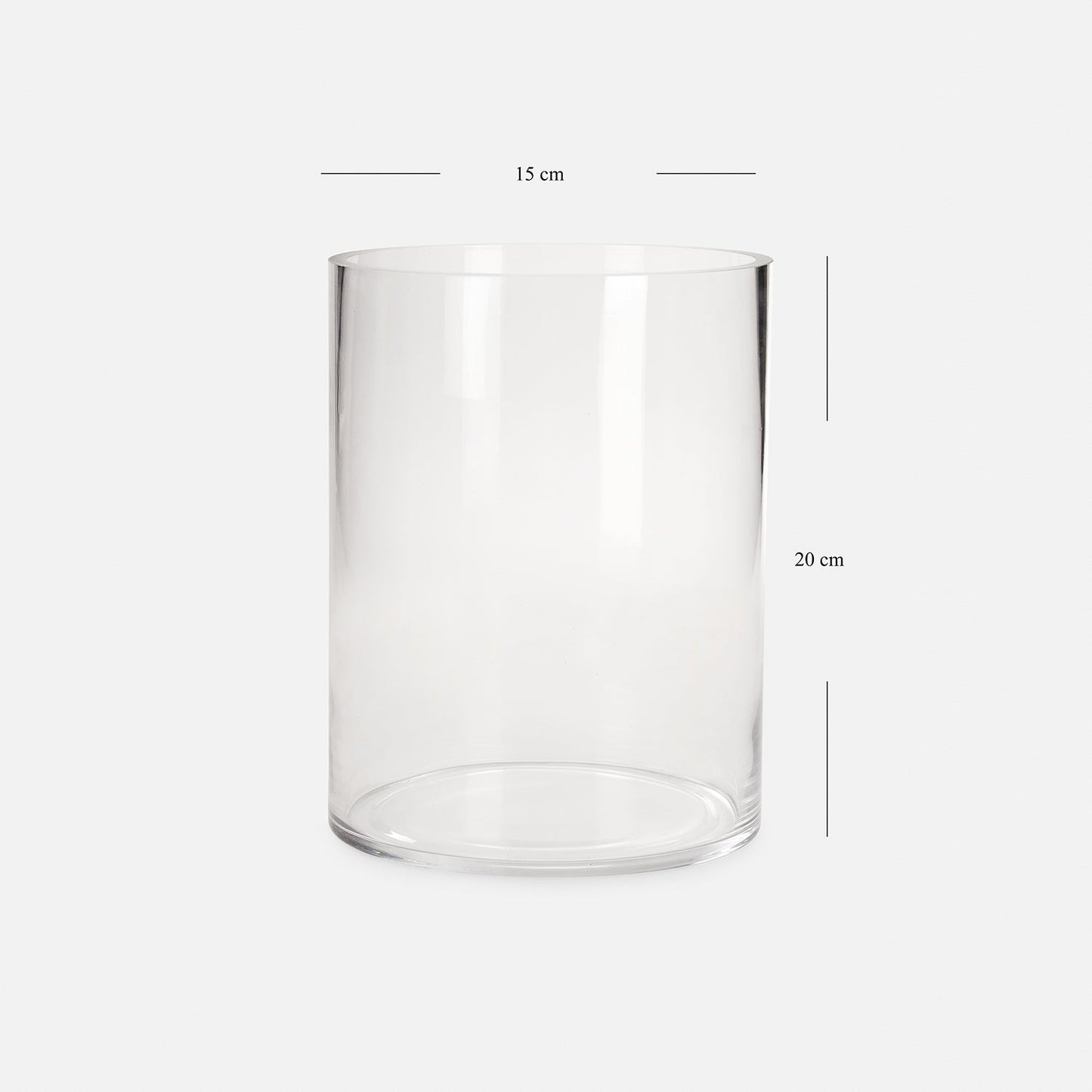 Clear Cylindrical Glass Vase - Small