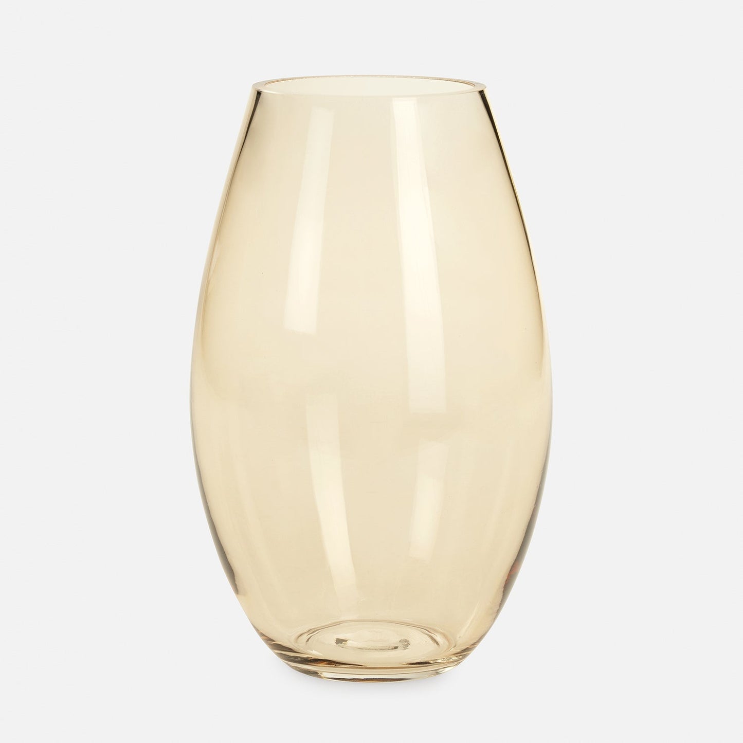Clear Amber Oblong Glass Vase - Large