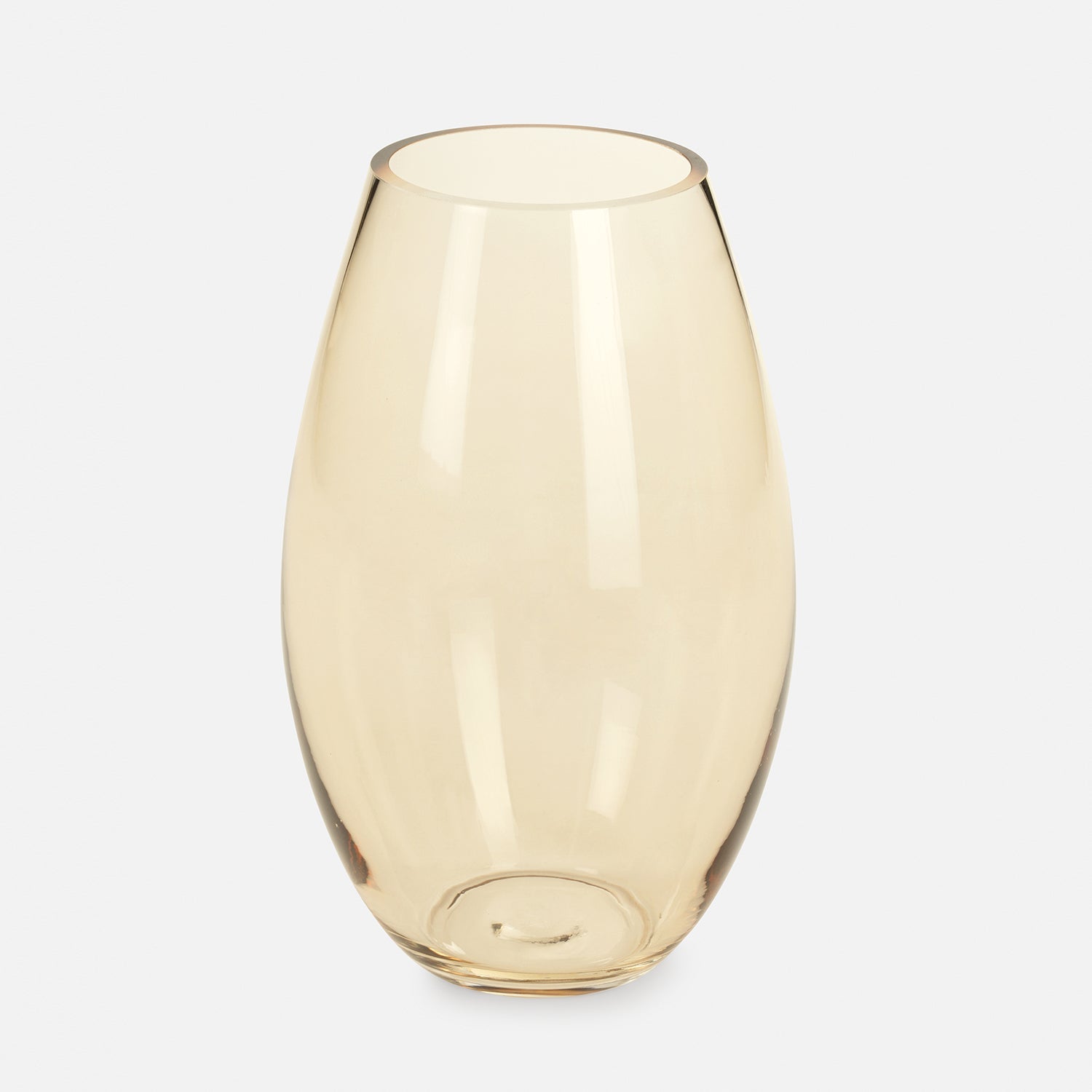 Clear Amber Oblong Glass Vase - Large
