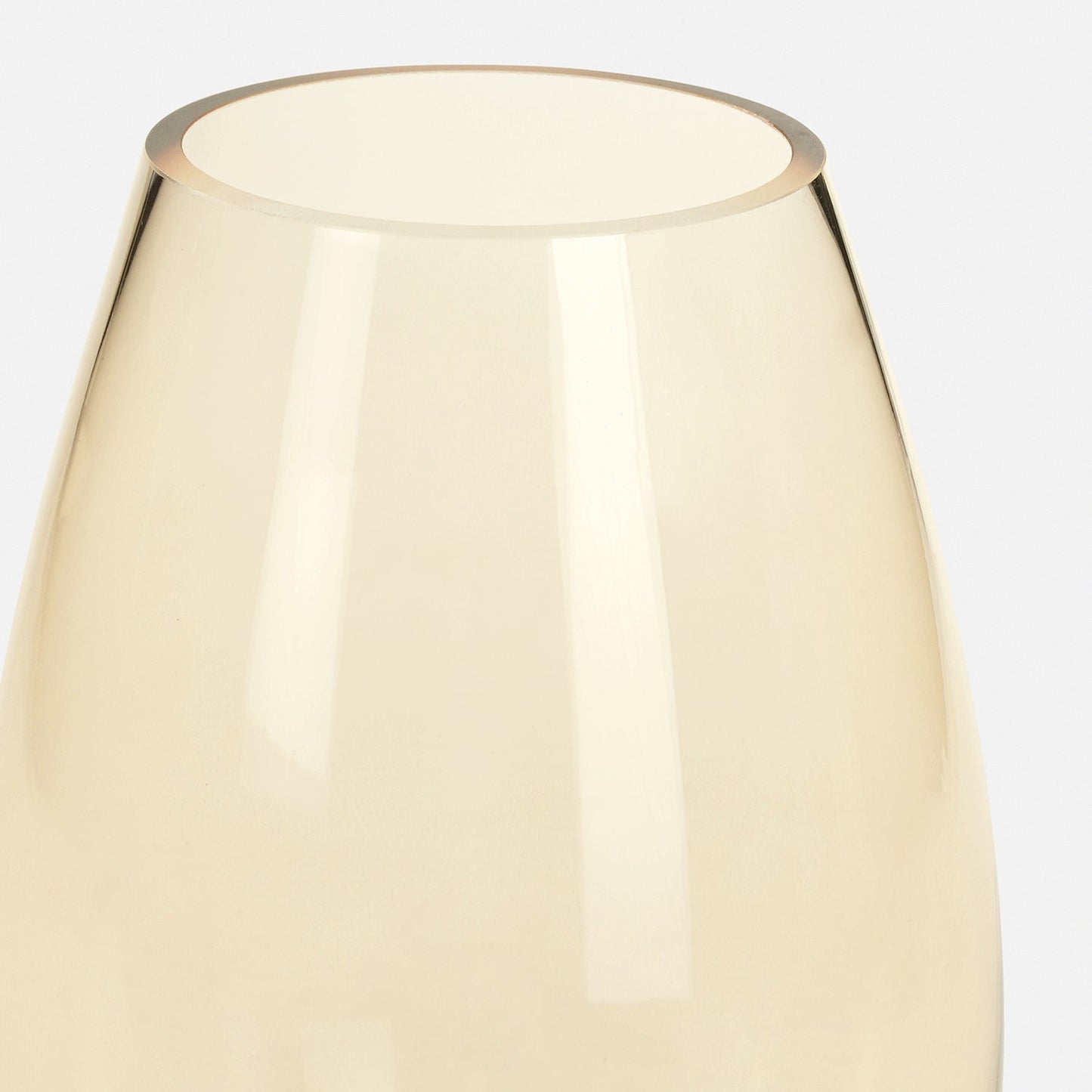 Clear Amber Oblong Glass Vase - Large