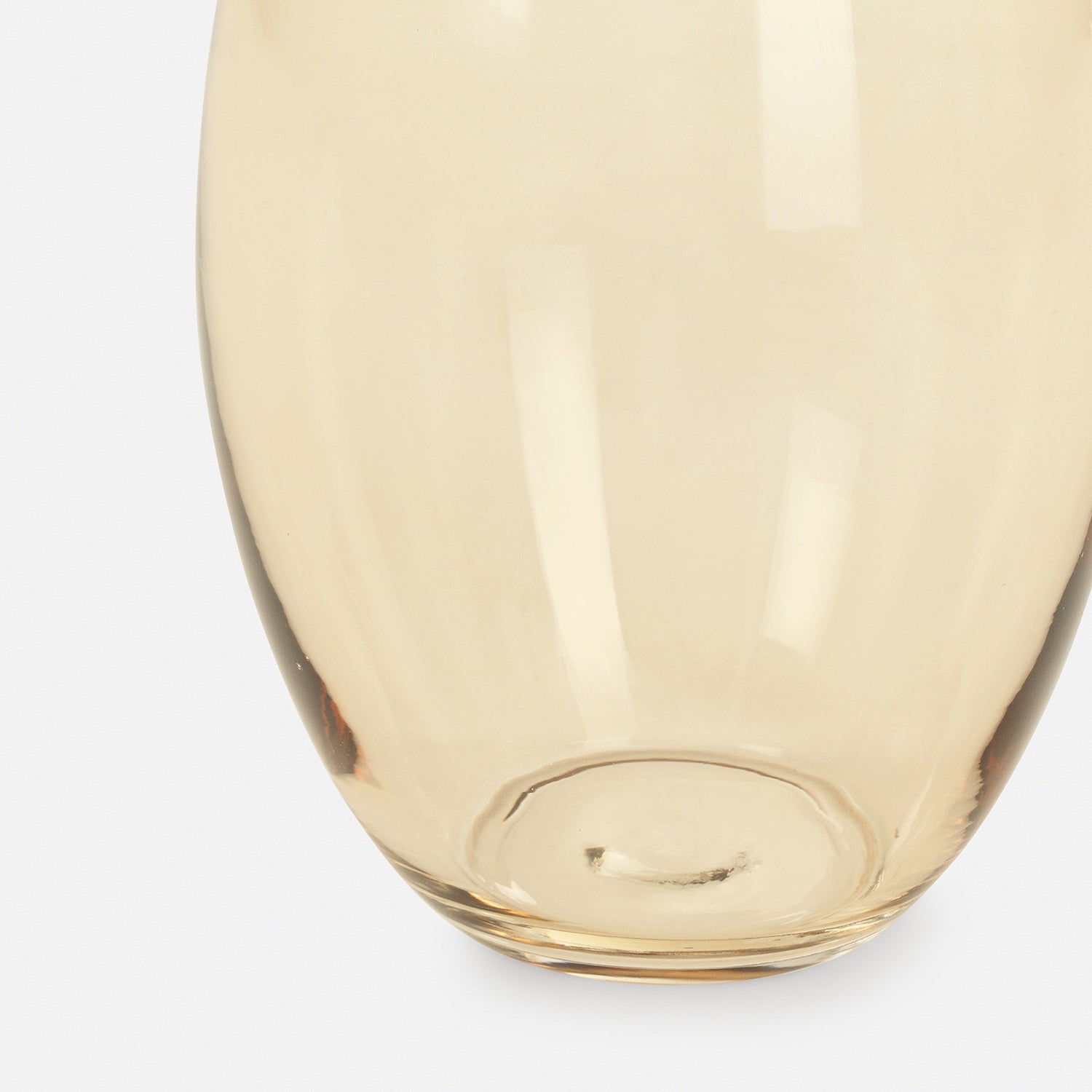 Clear Amber Oblong Glass Vase - Large