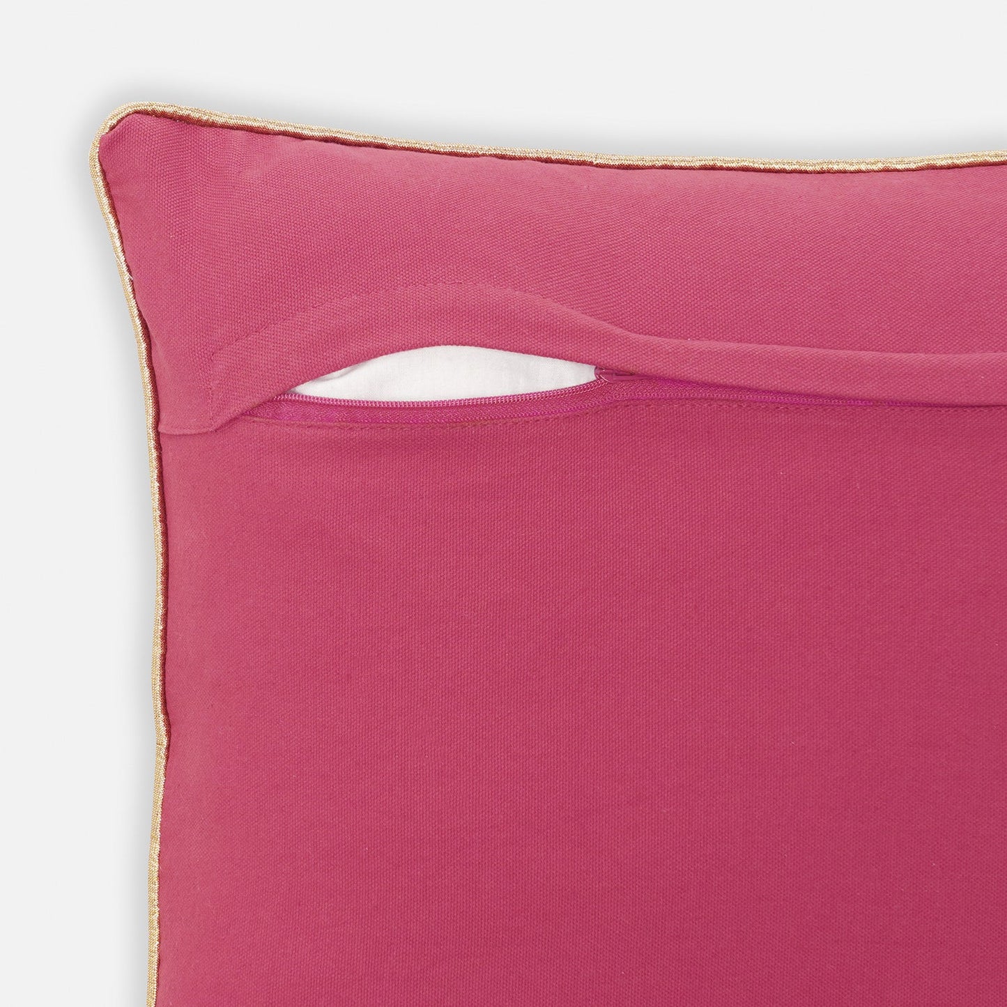 Pink and Orange Embroidered Cushion Cover