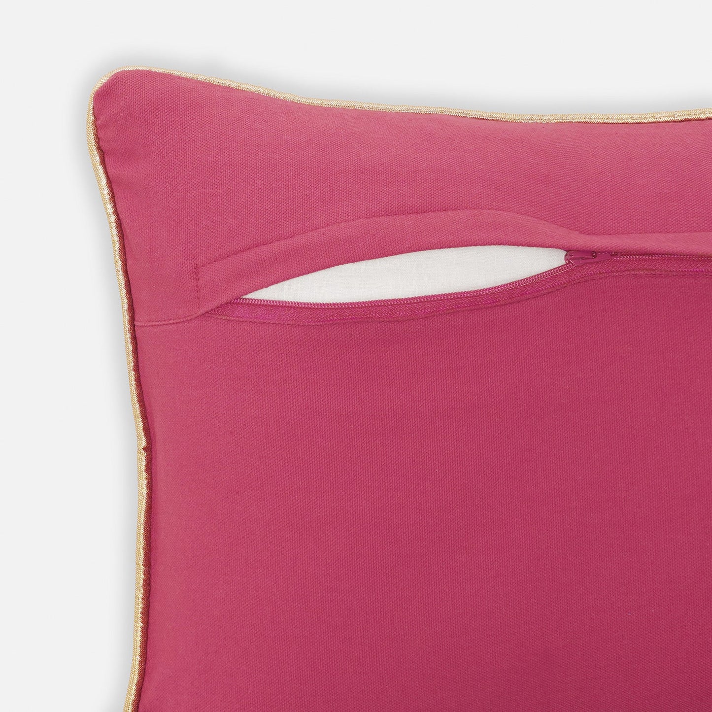 Pink Floral Embroidered Rectangle Cushion Cover