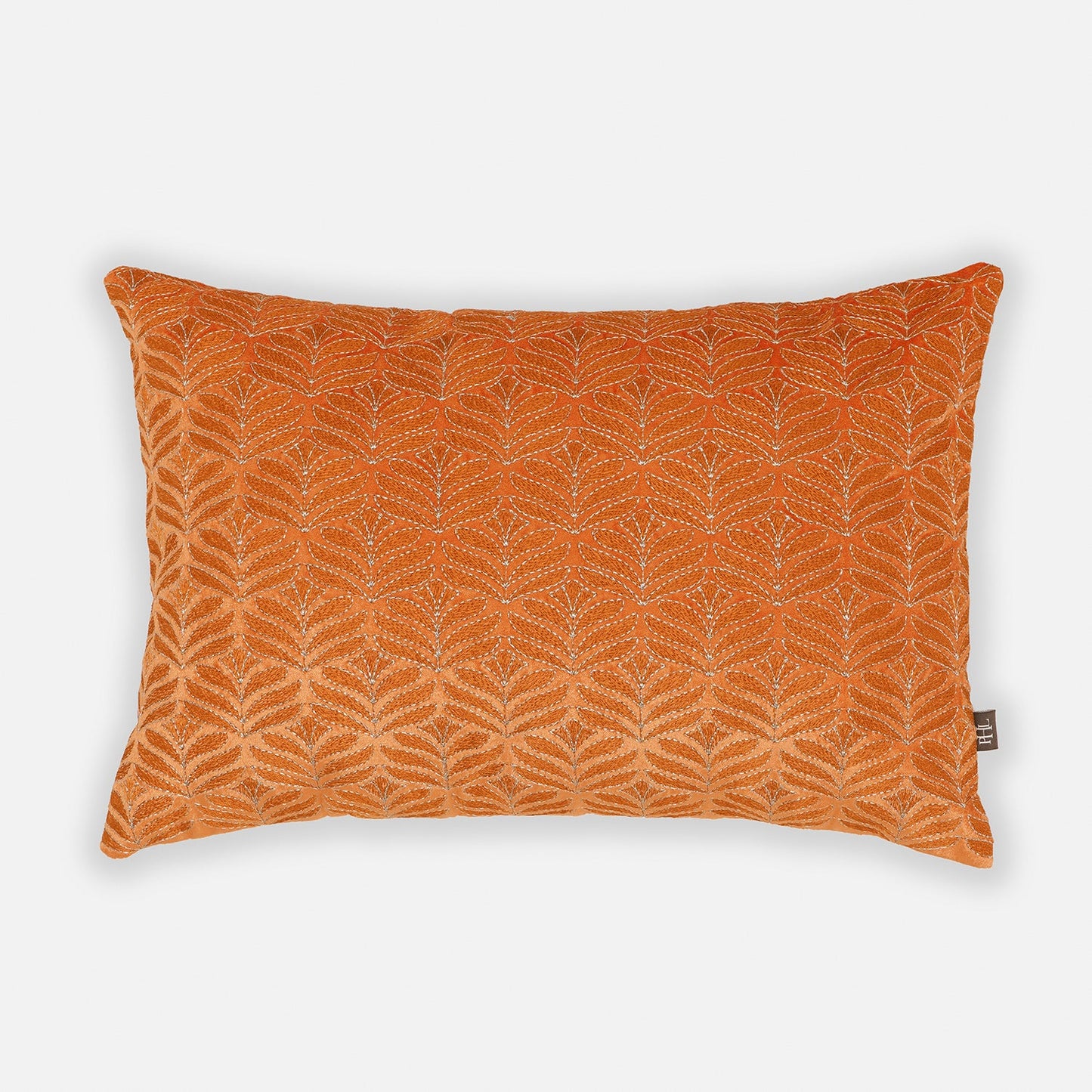 Orange Embroidered Rectangle Cushion Cover