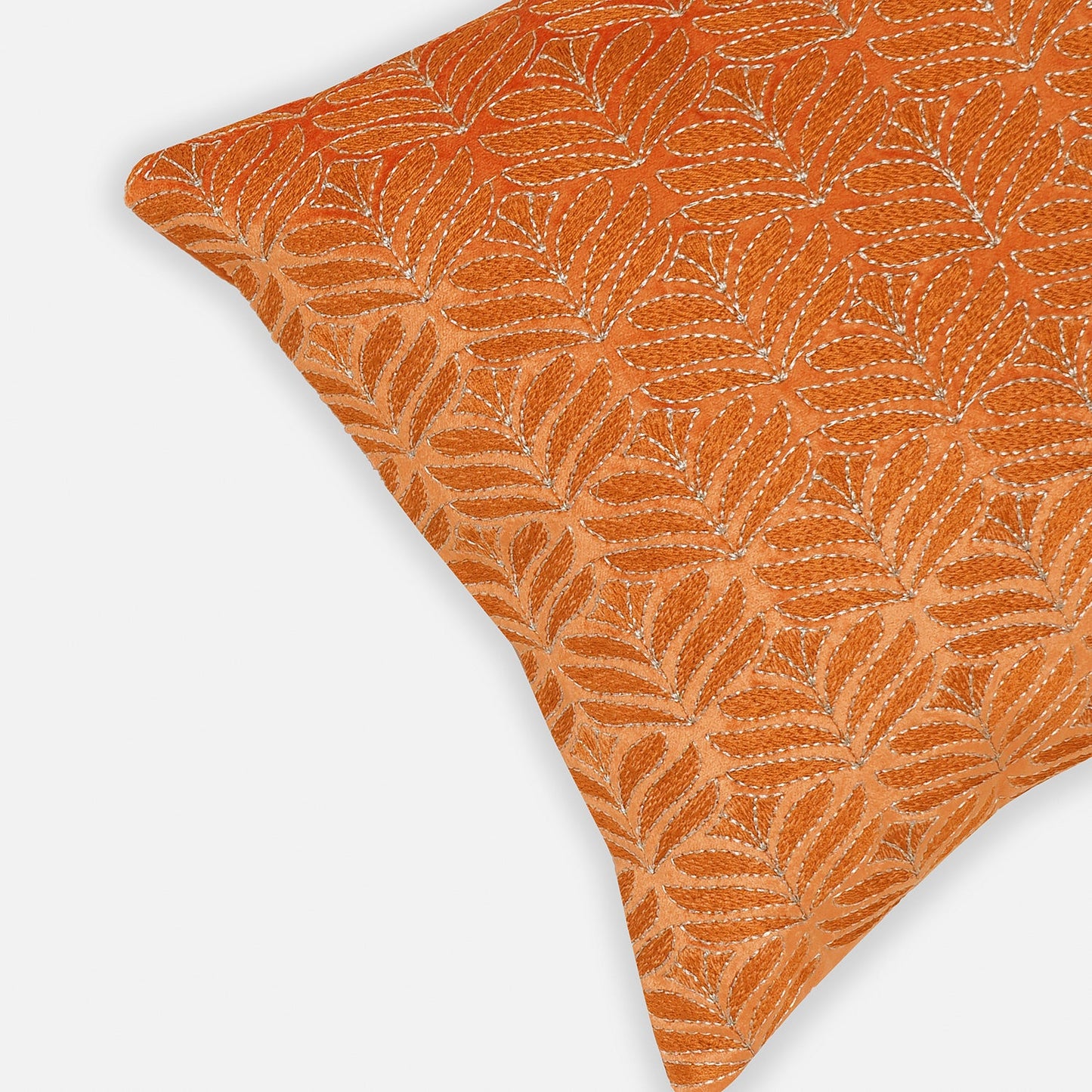 Orange Embroidered Rectangle Cushion Cover