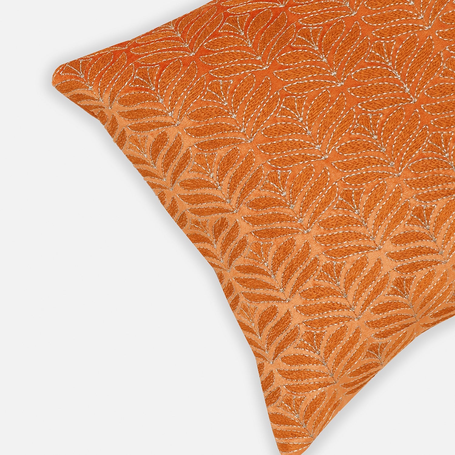 Orange Embroidered Rectangle Cushion Cover