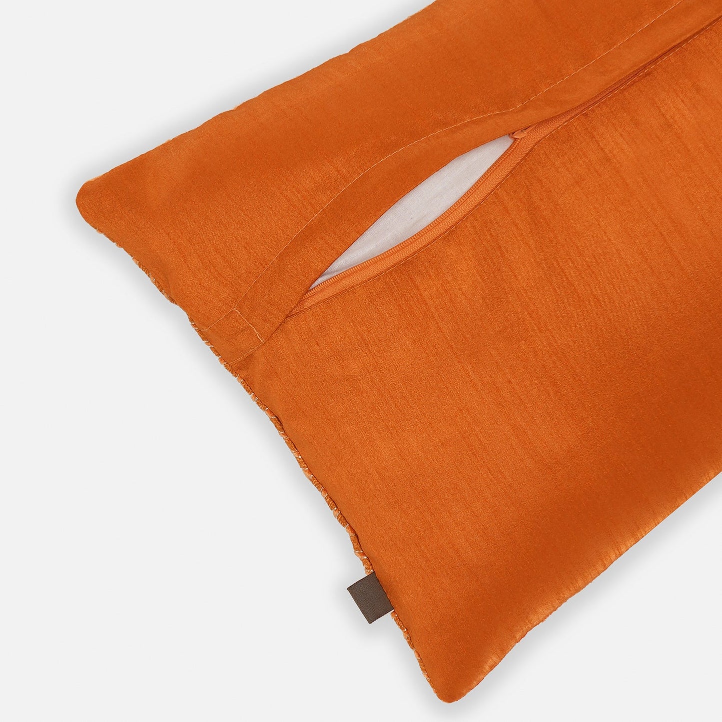 Orange Embroidered Rectangle Cushion Cover