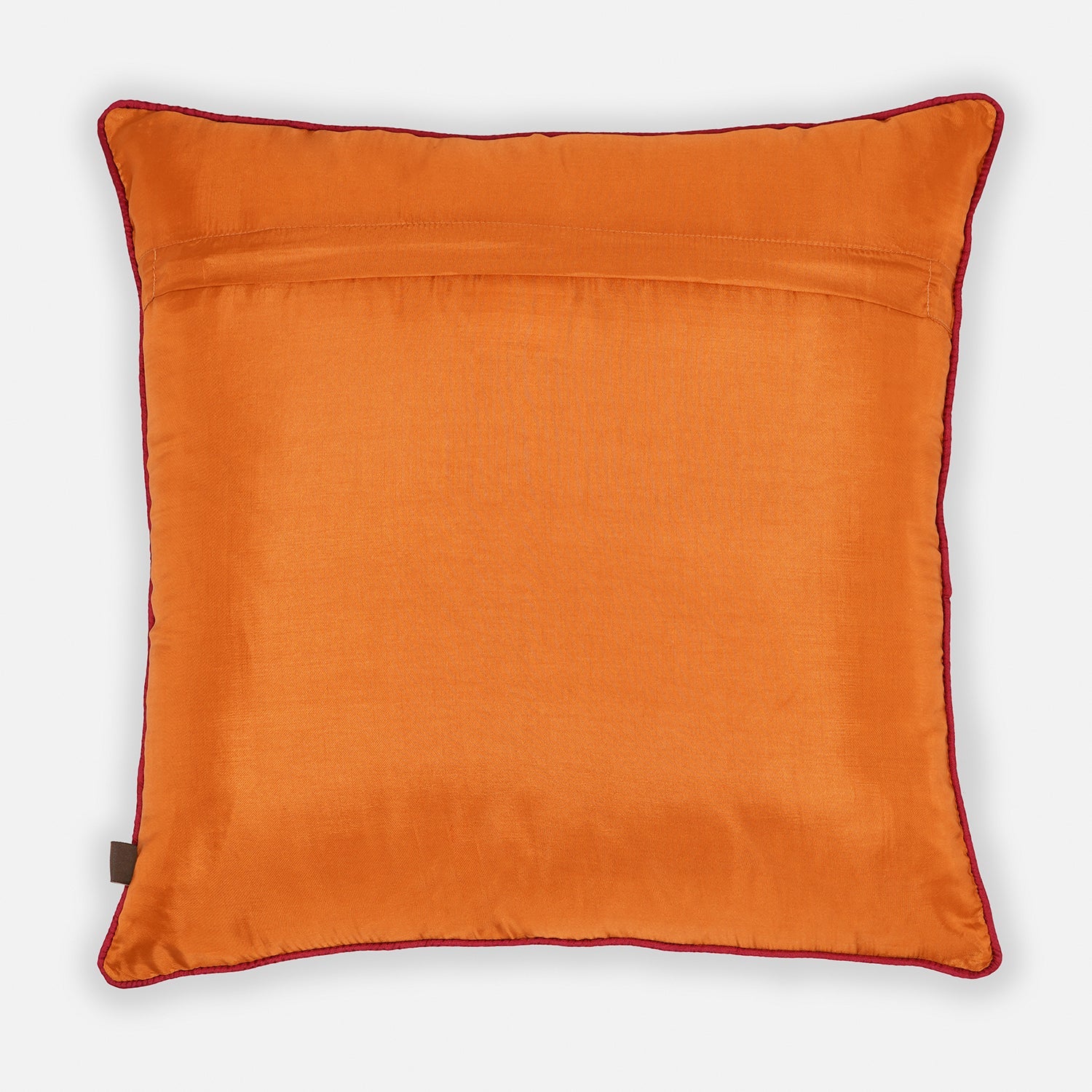 Orange Vine Embroidered Sqaure Cushion Cover