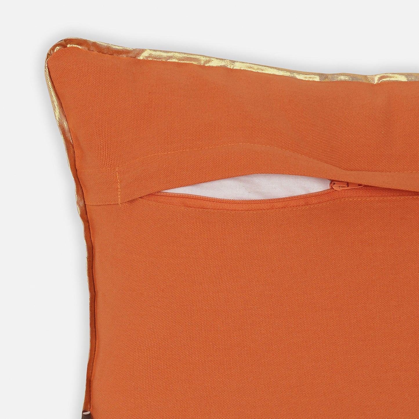 Pink & Orange Ombre Embroidered Velvet Cushion Cover