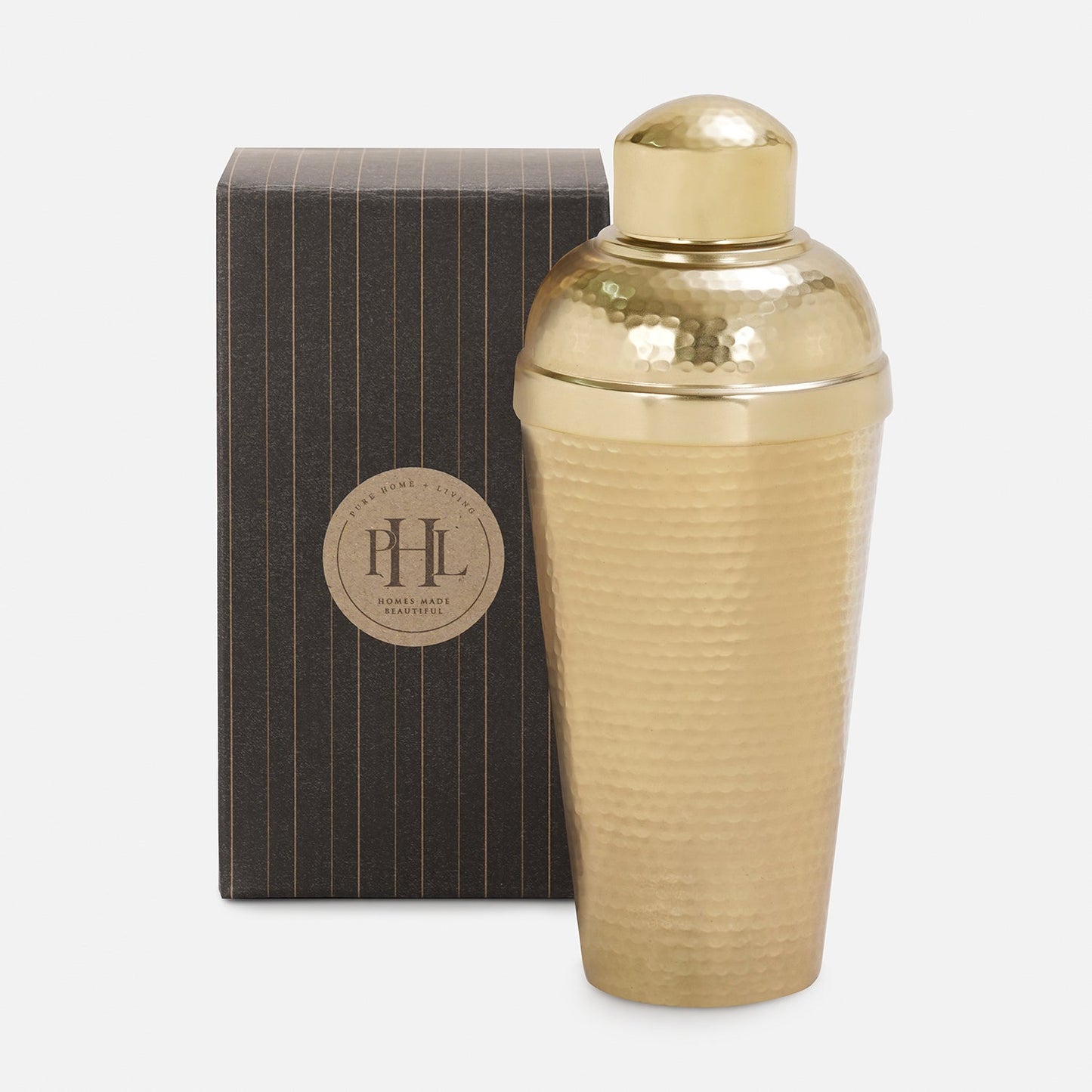 Gold Matt Finish Hammered Metal Cocktail Shaker