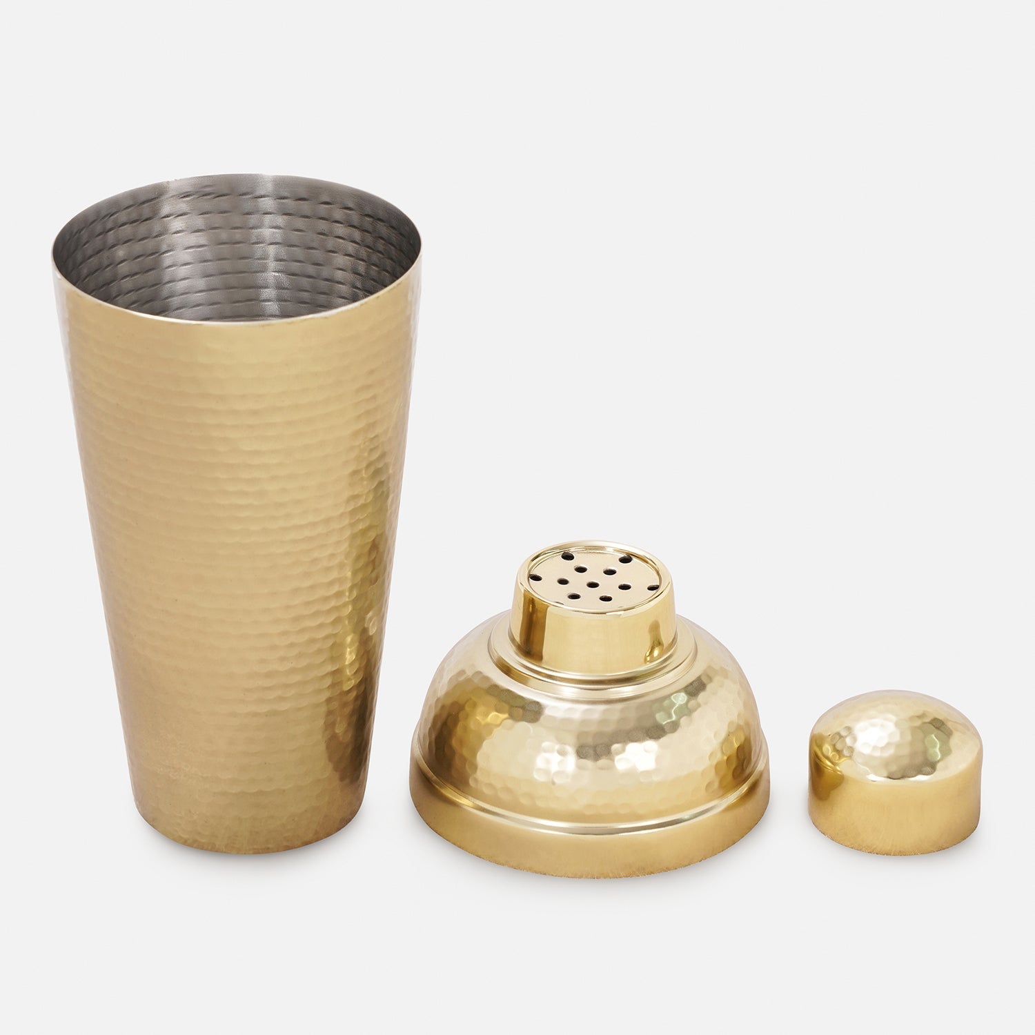 Gold Matt Finish Hammered Metal Cocktail Shaker