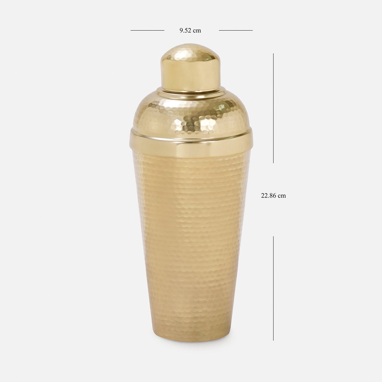 Gold Matt Finish Hammered Metal Cocktail Shaker