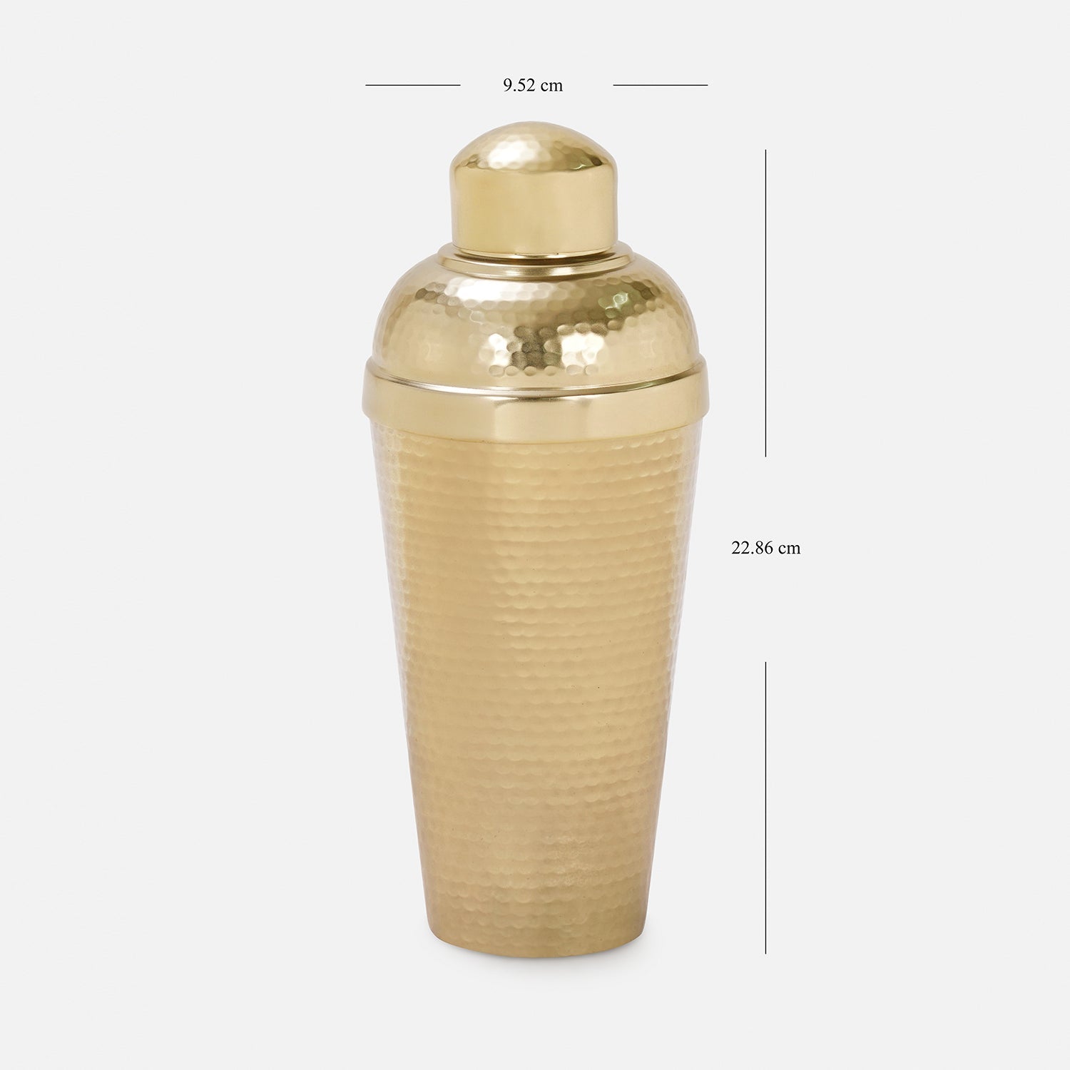 Gold Matt Finish Hammered Metal Cocktail Shaker
