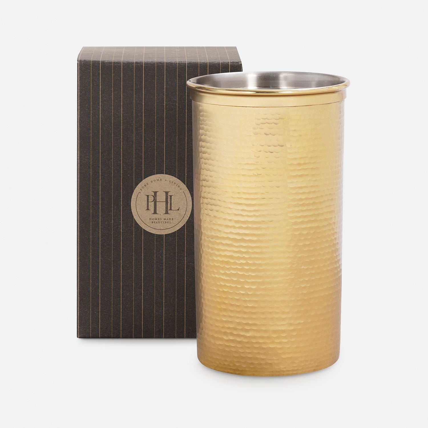 Gold Matt Finish Hammered Metal Wine Chiller