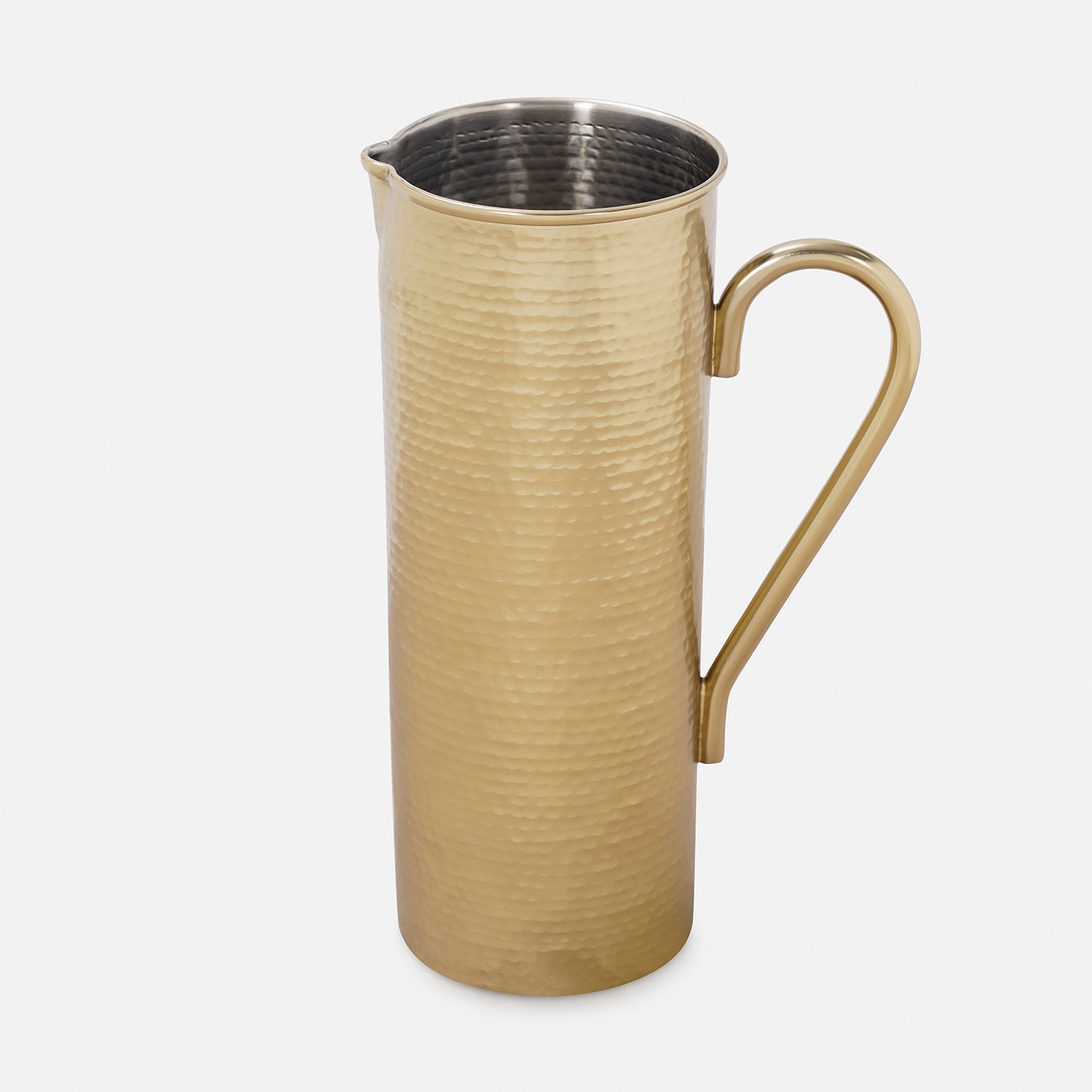 Gold Matt Finish Hammered Metal Pitcher