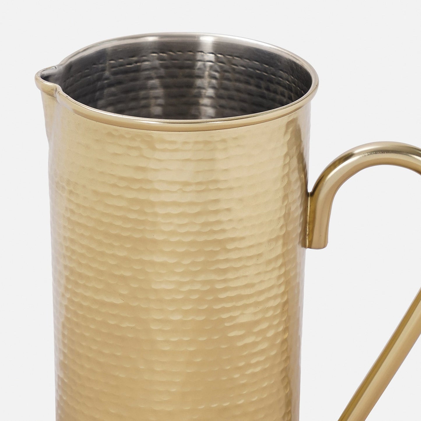 Gold Matt Finish Hammered Metal Pitcher