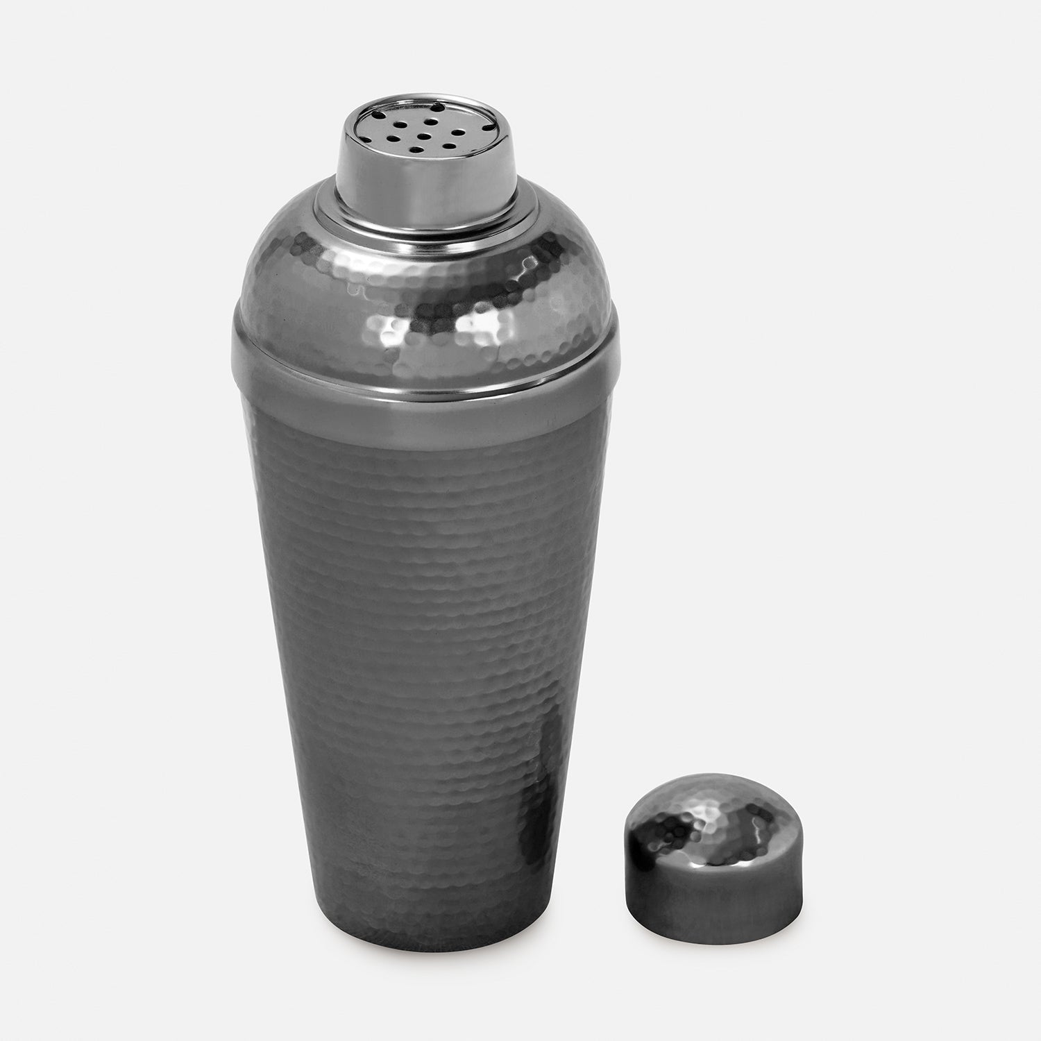 Grey Matt Finish Hammered Metal Cocktail Shaker