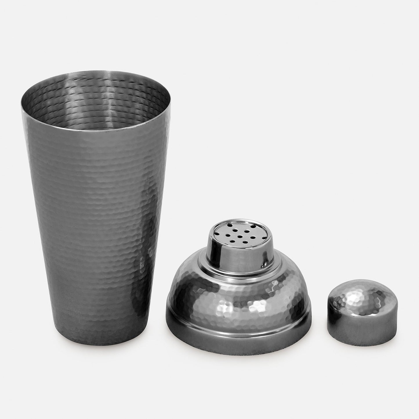 Grey Matt Finish Hammered Metal Cocktail Shaker