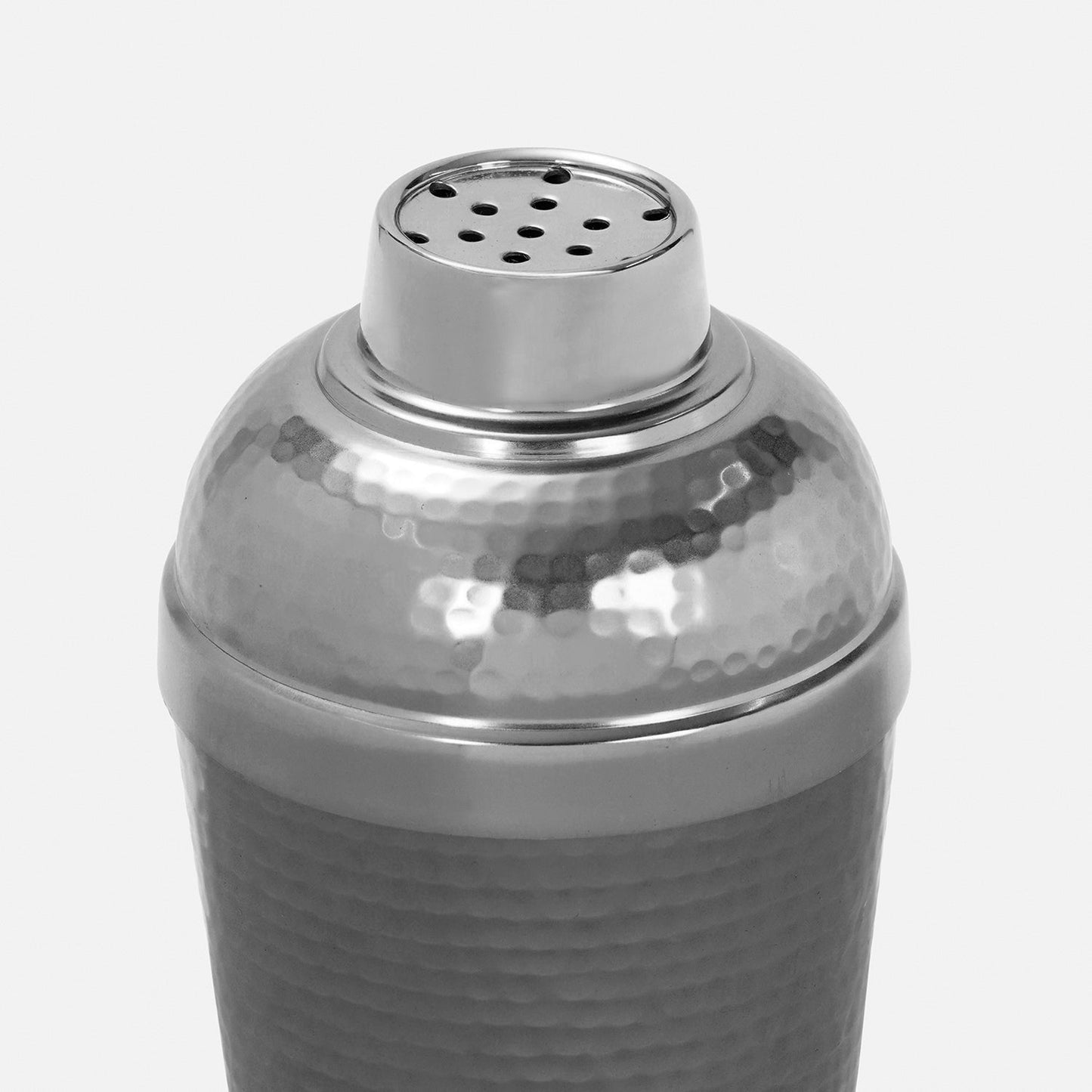 Grey Matt Finish Hammered Metal Cocktail Shaker