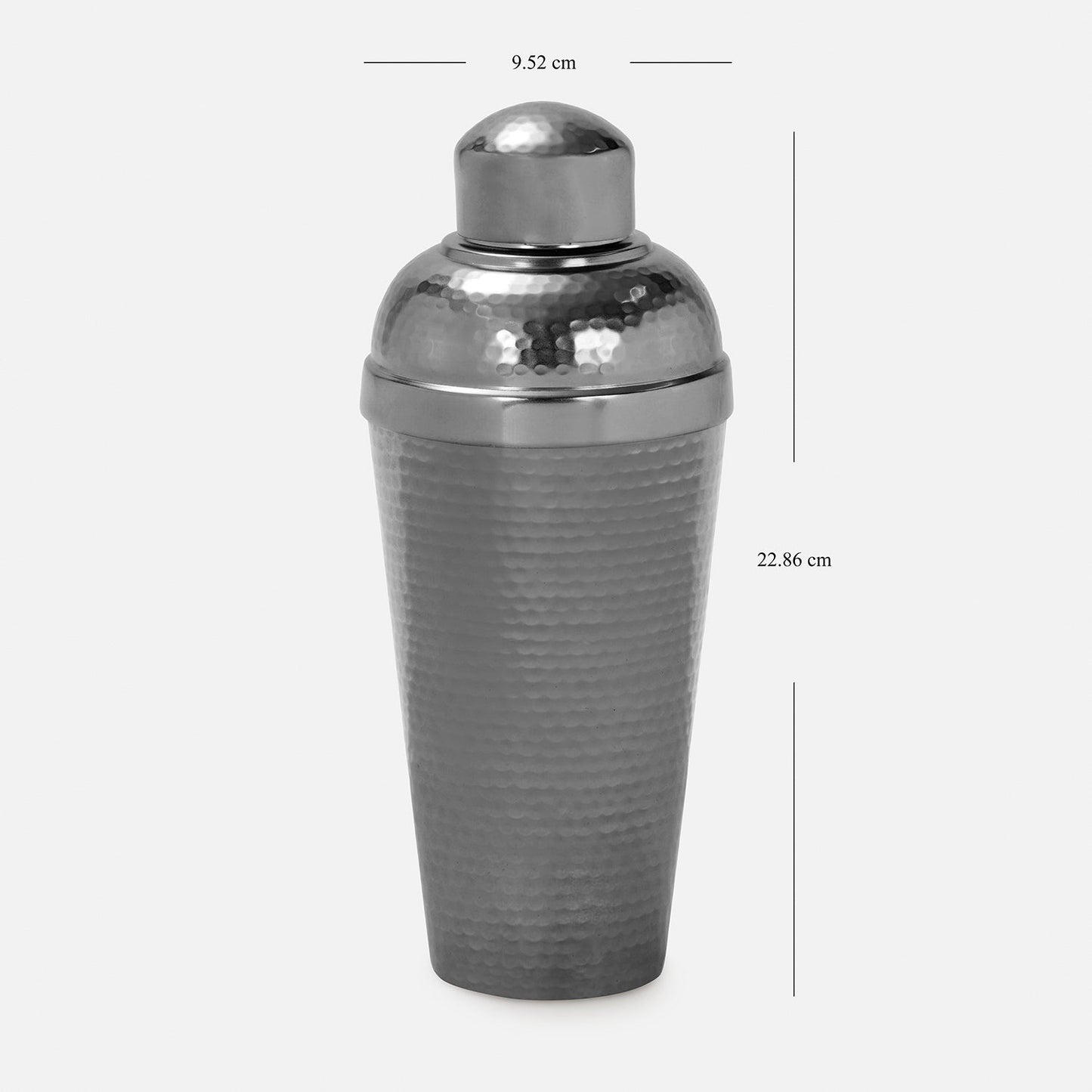 Grey Matt Finish Hammered Metal Cocktail Shaker