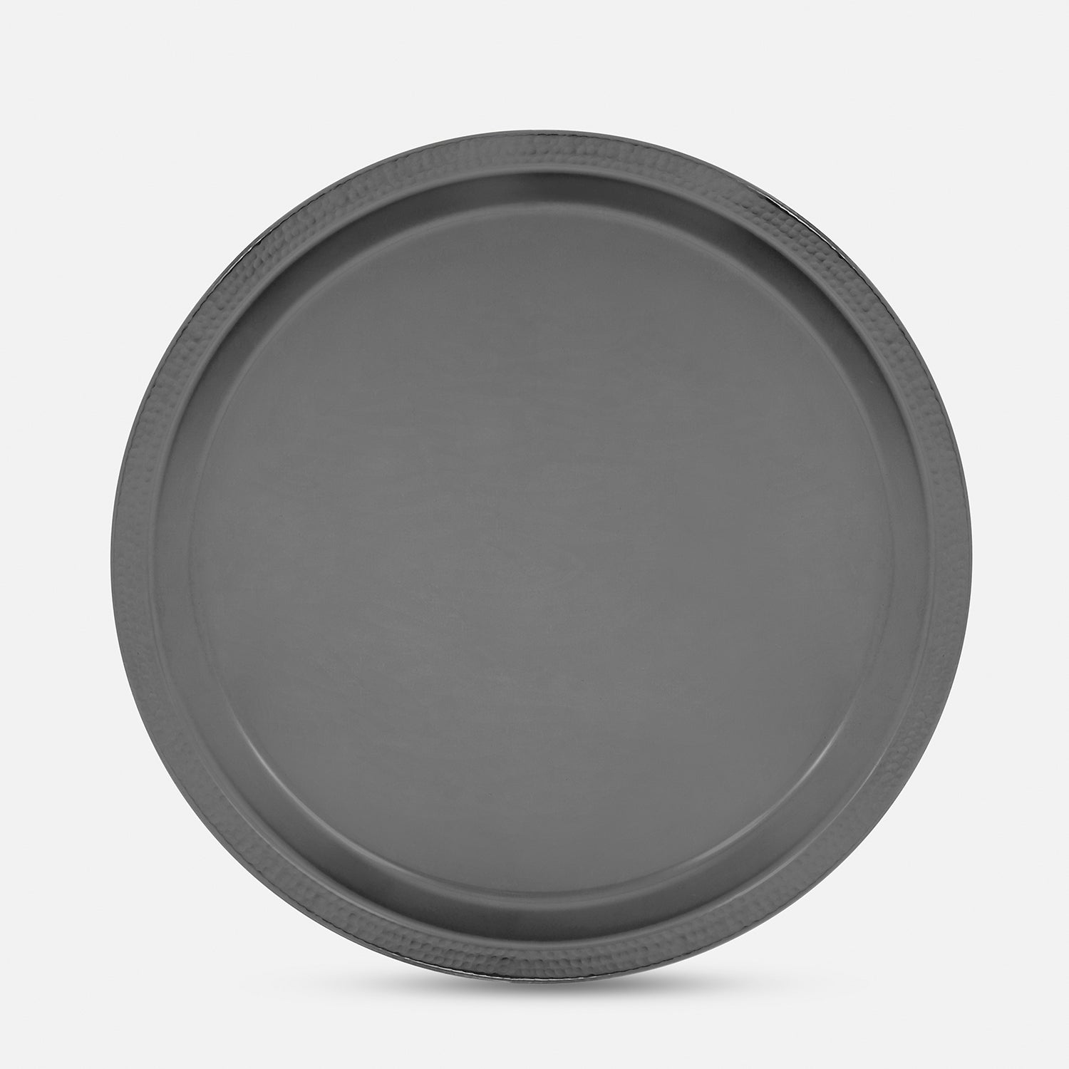 Grey Matt Finish Hammered Metal Tray