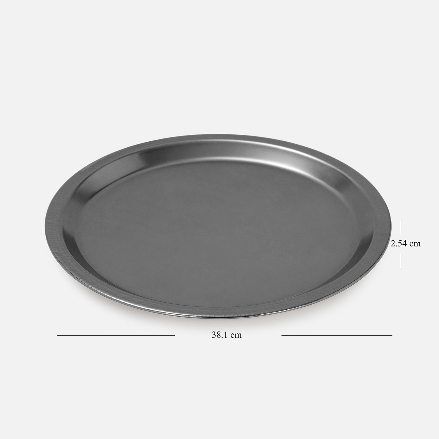 Grey Matt Finish Hammered Metal Tray