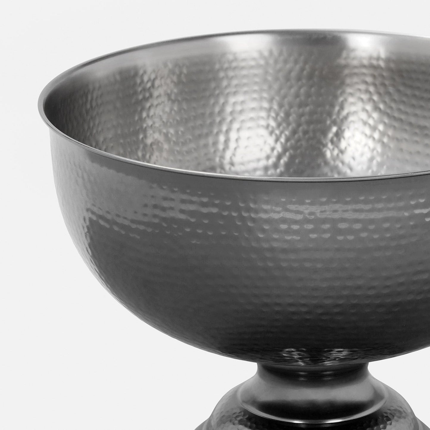 Grey Matt Finish Hammered Metal Punch Bowl