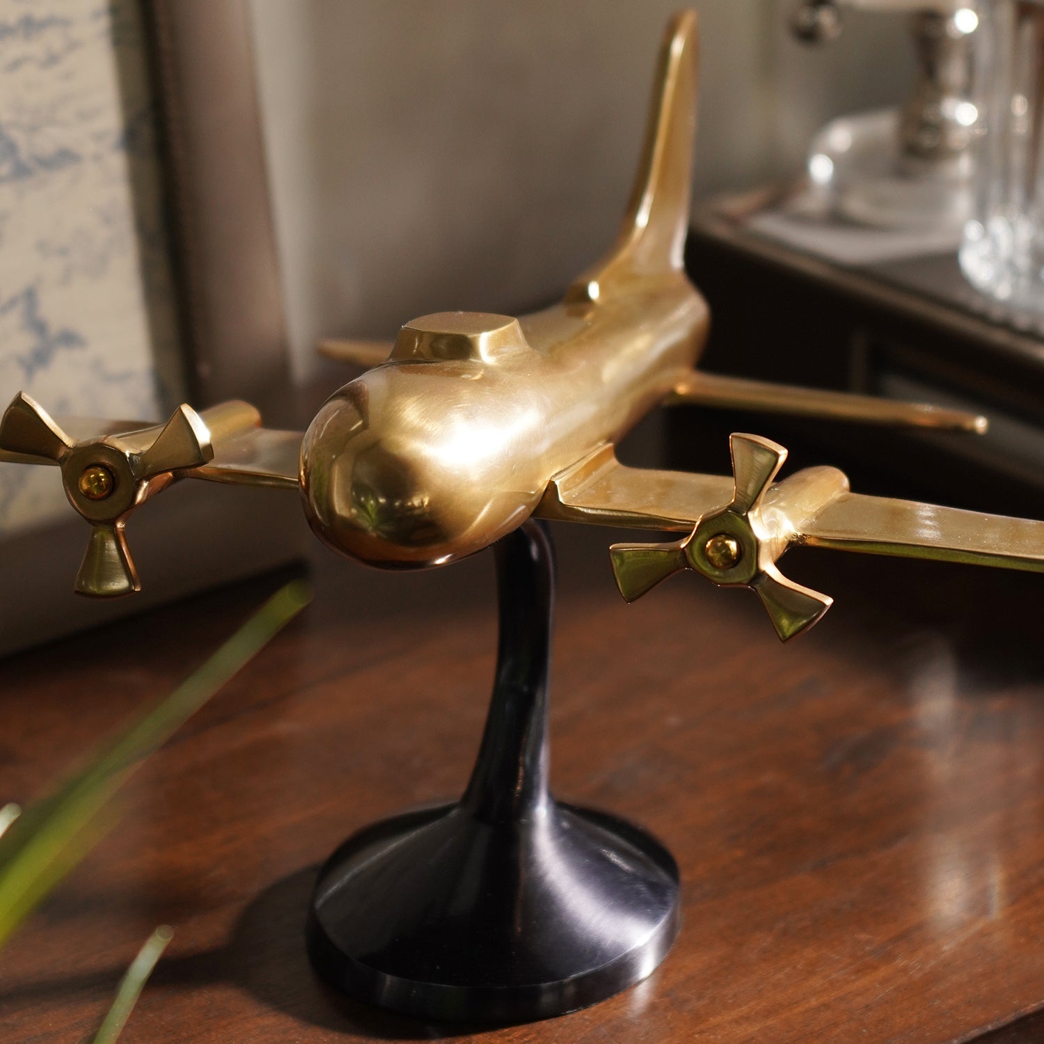 Gold and Black Decorative Aeroplane
