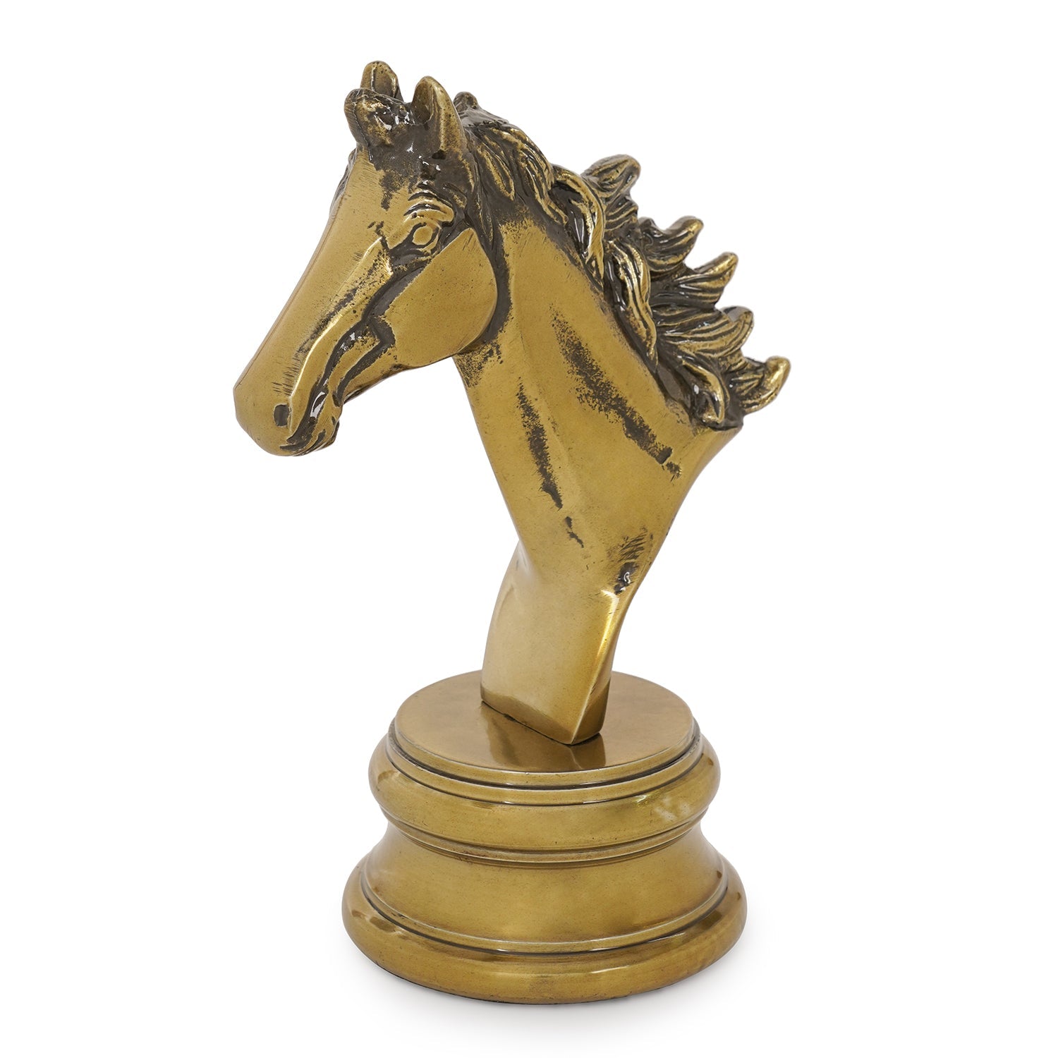 Gold Decorative Horse Head with Base