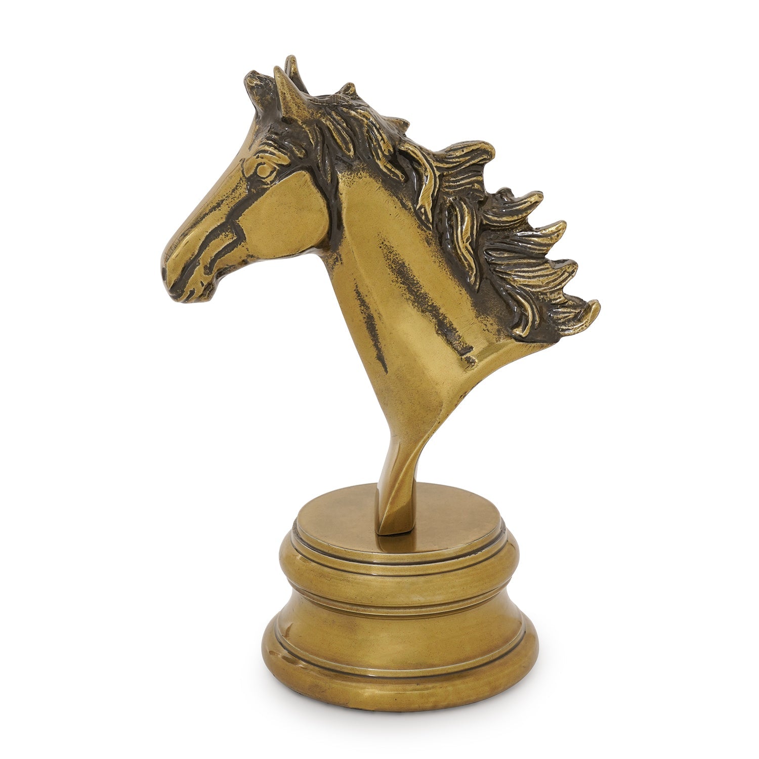 Gold Decorative Horse Head with Base