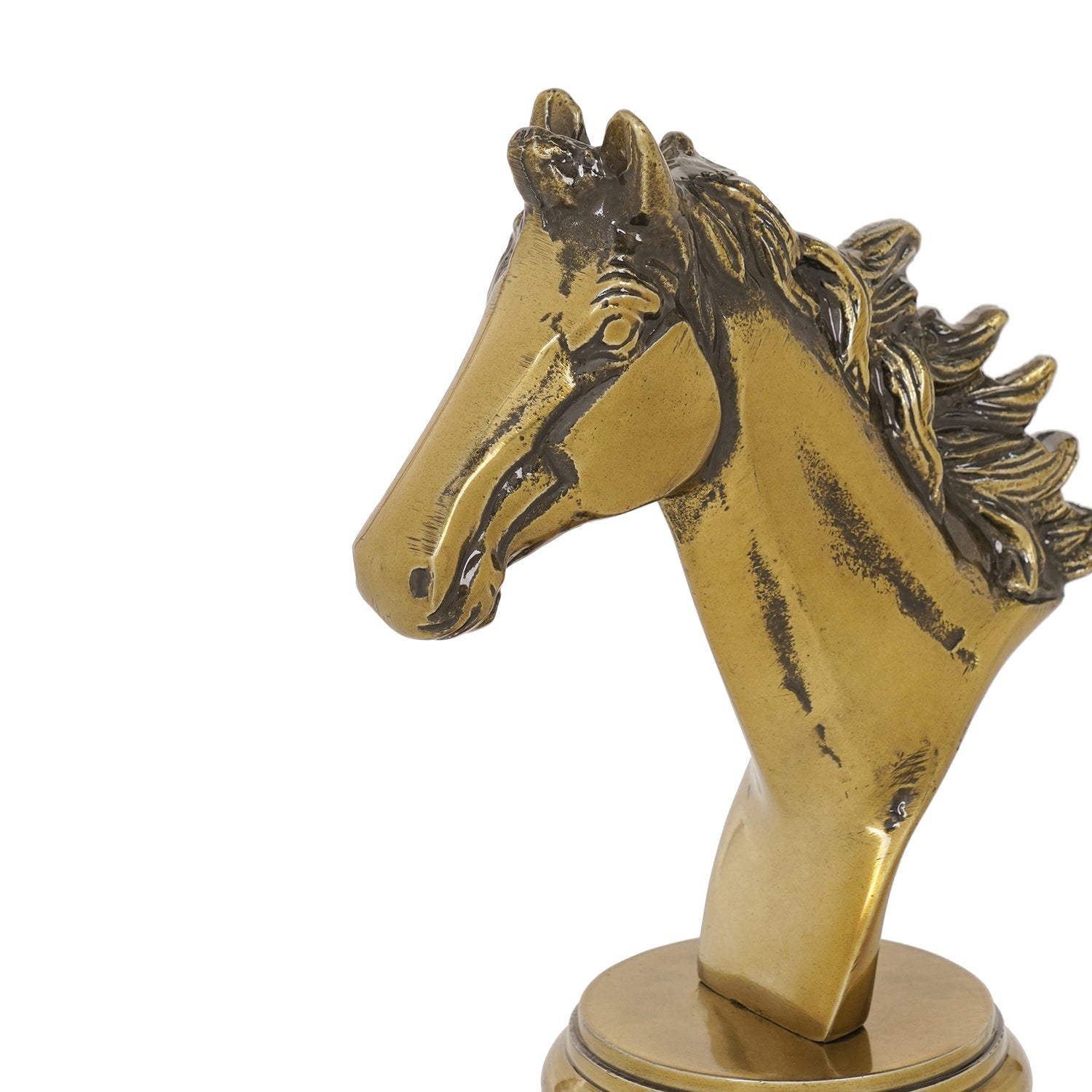 Gold Decorative Horse Head with Base