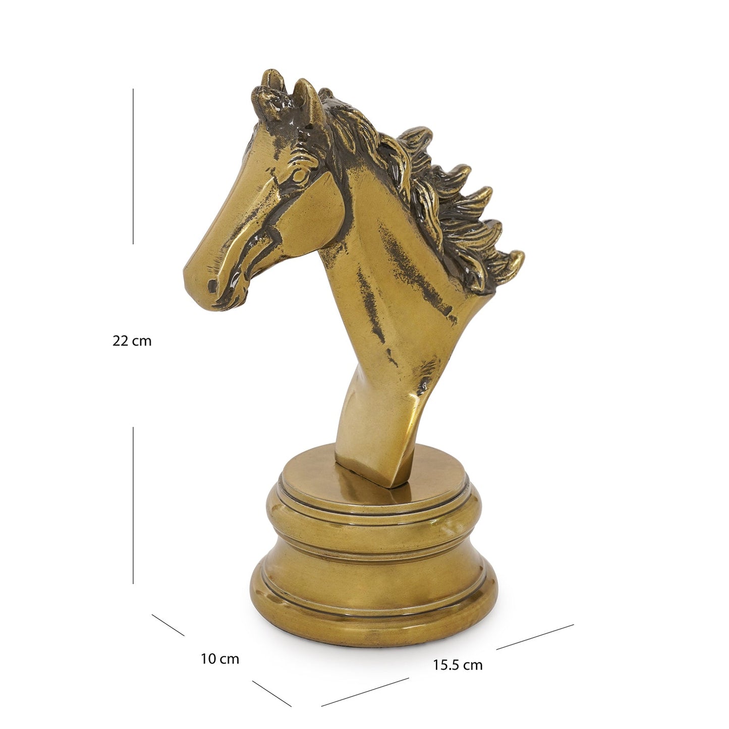 Gold Decorative Horse Head with Base