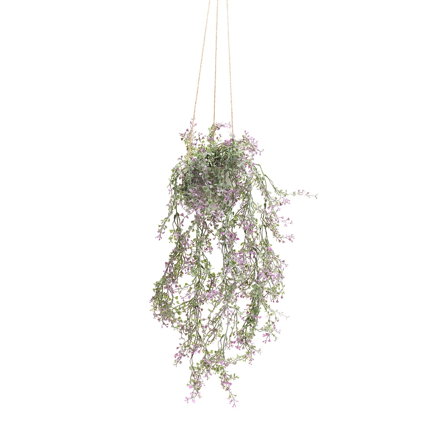 Green Artificial Hanging Plant with Cement Pot