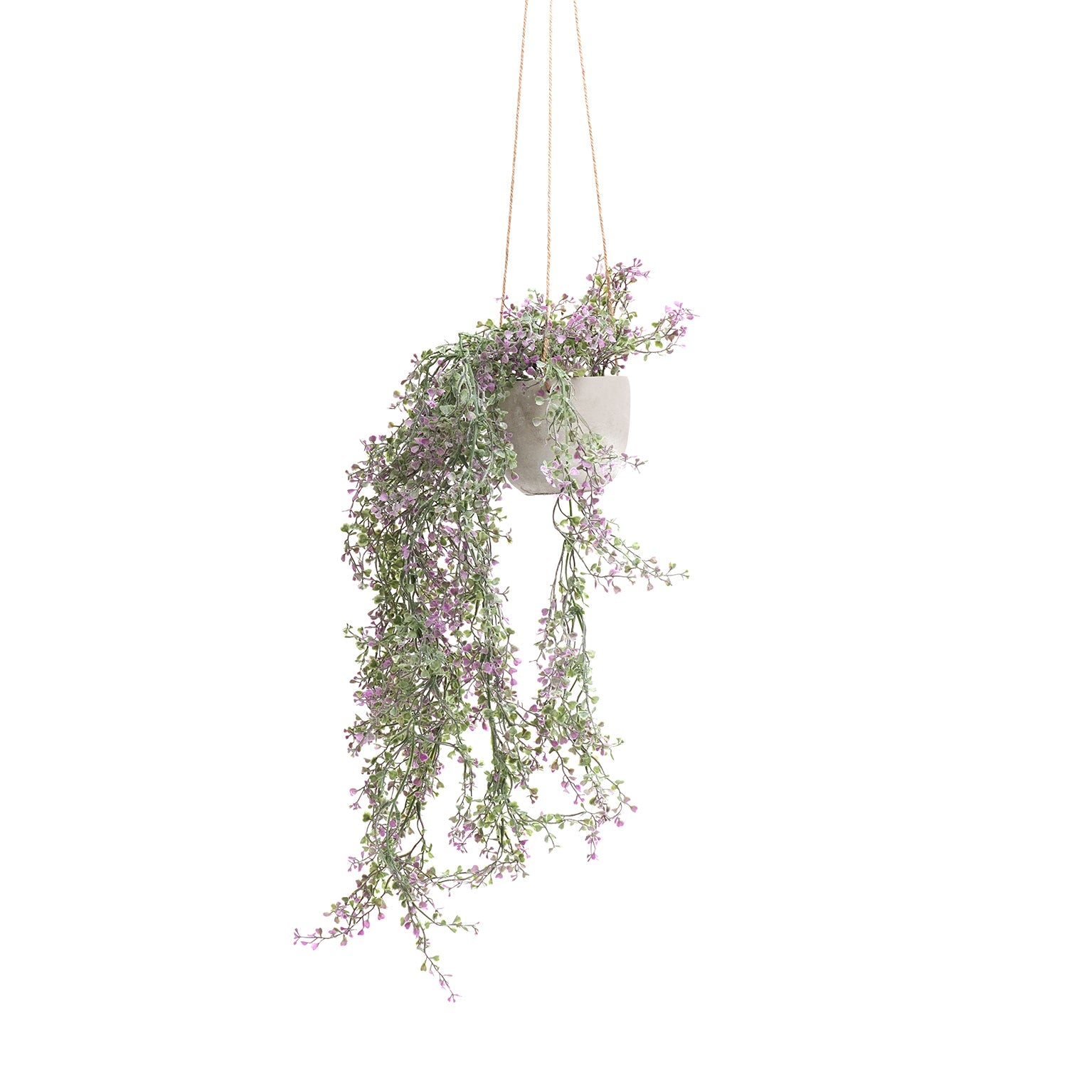 Green Artificial Hanging Plant with Cement Pot