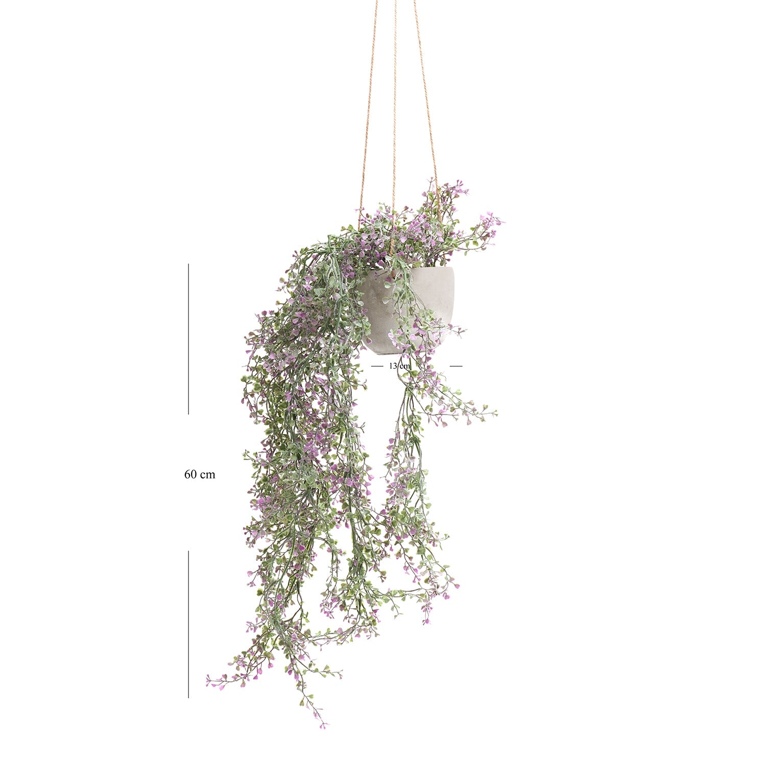 Green Artificial Hanging Plant with Cement Pot
