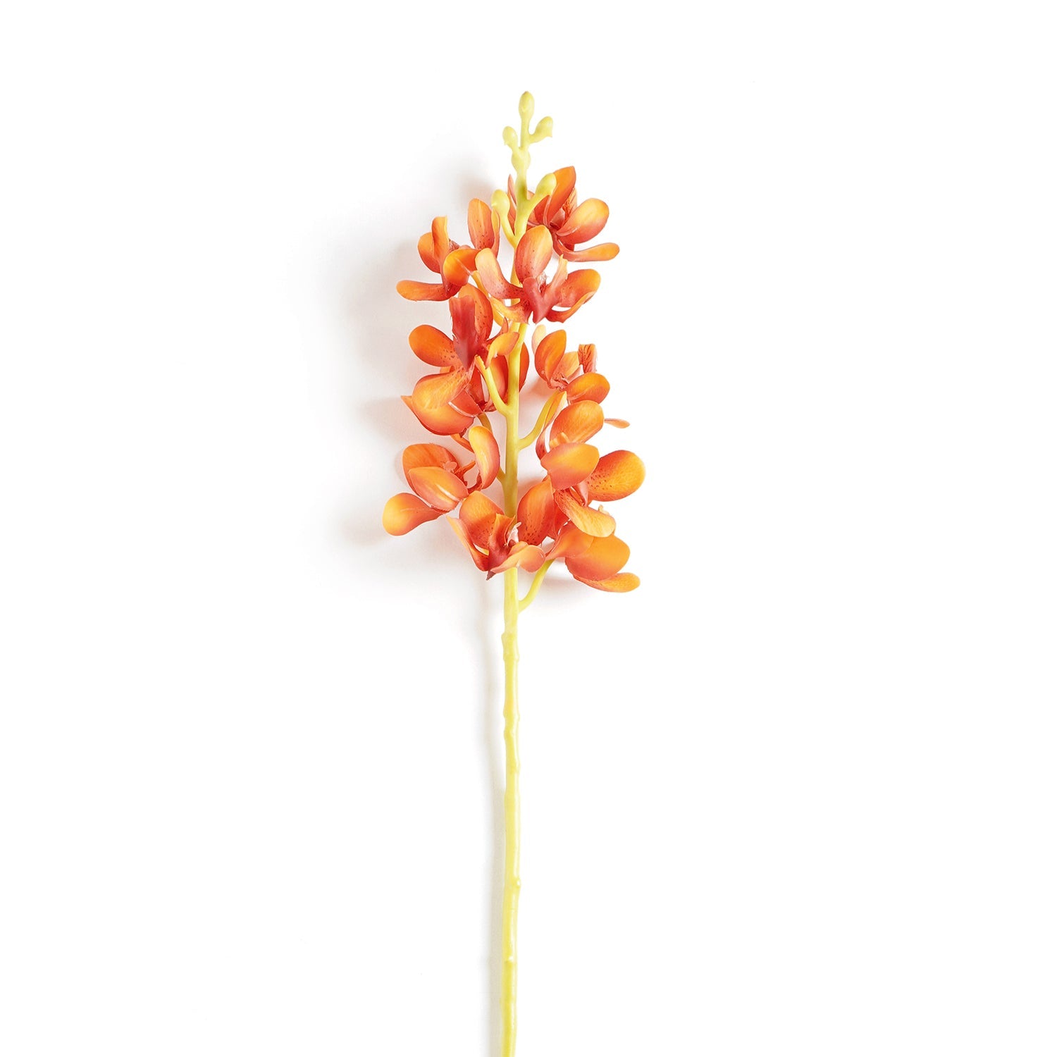 Dark Orange Vanda Orchid Artificial Stem - Single