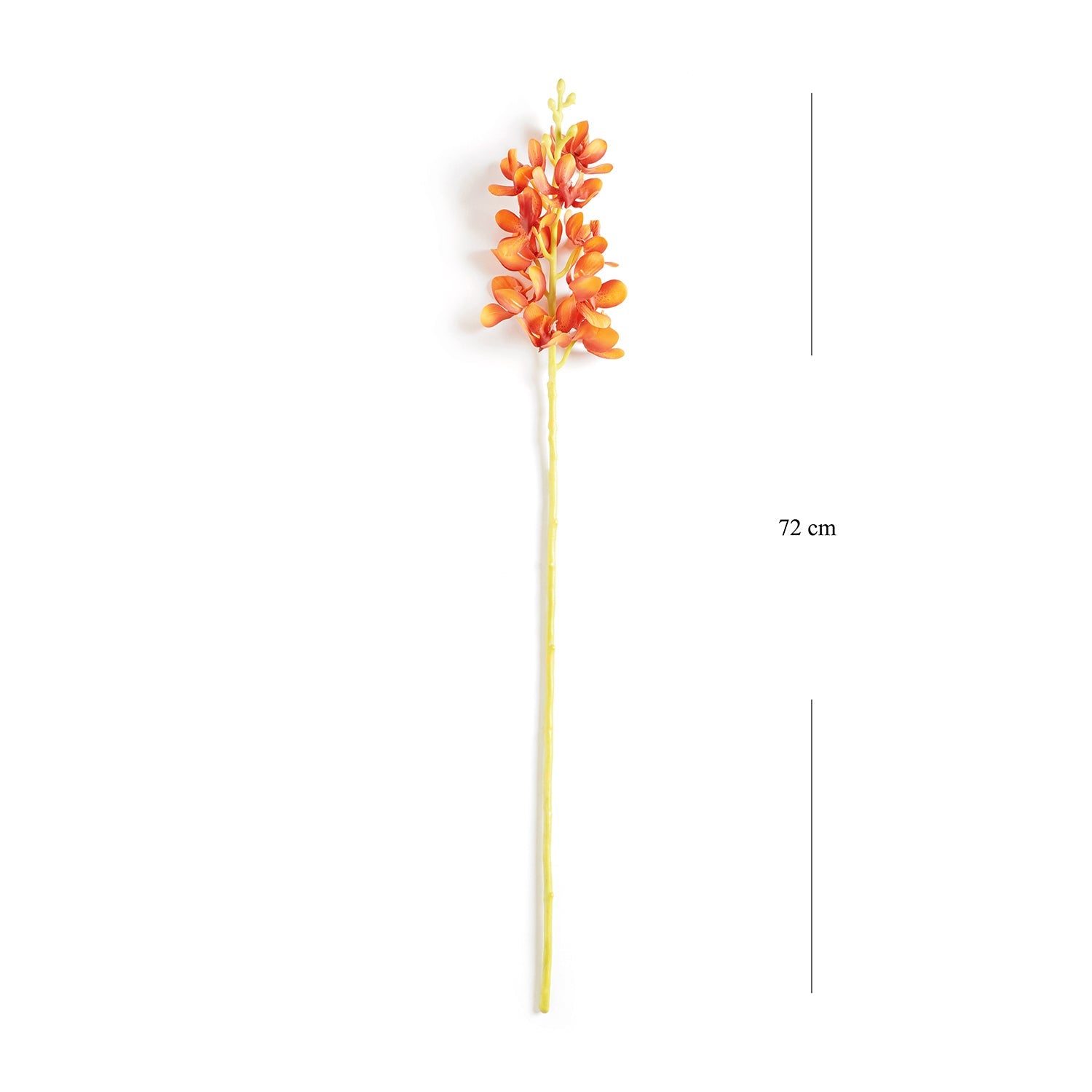 Dark Orange Vanda Orchid Artificial Stem - Single