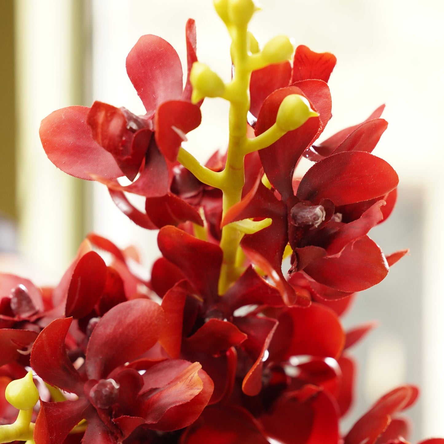 Dark Red Vanda Orchid Artificial Stem - Single