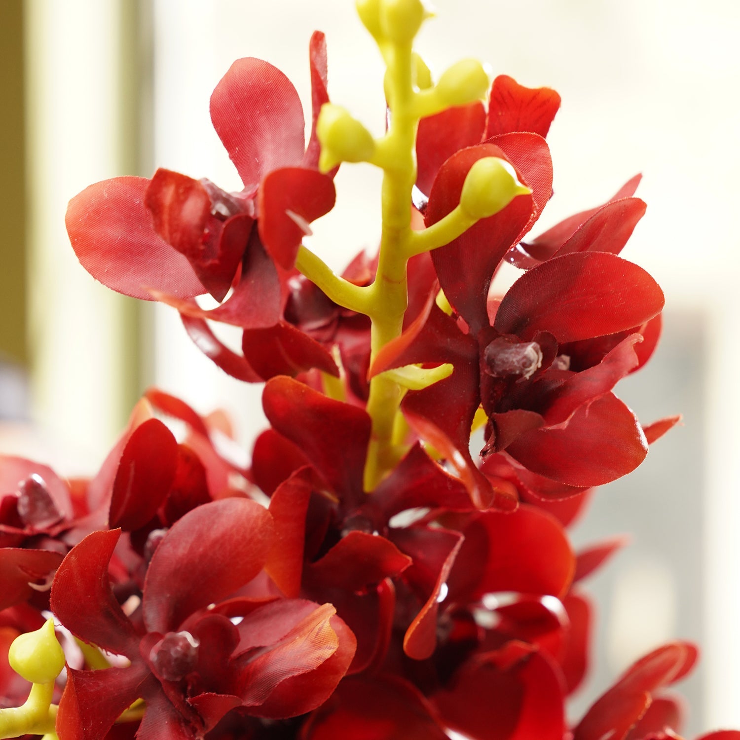Dark Red Vanda Orchid Artificial Stem - Single