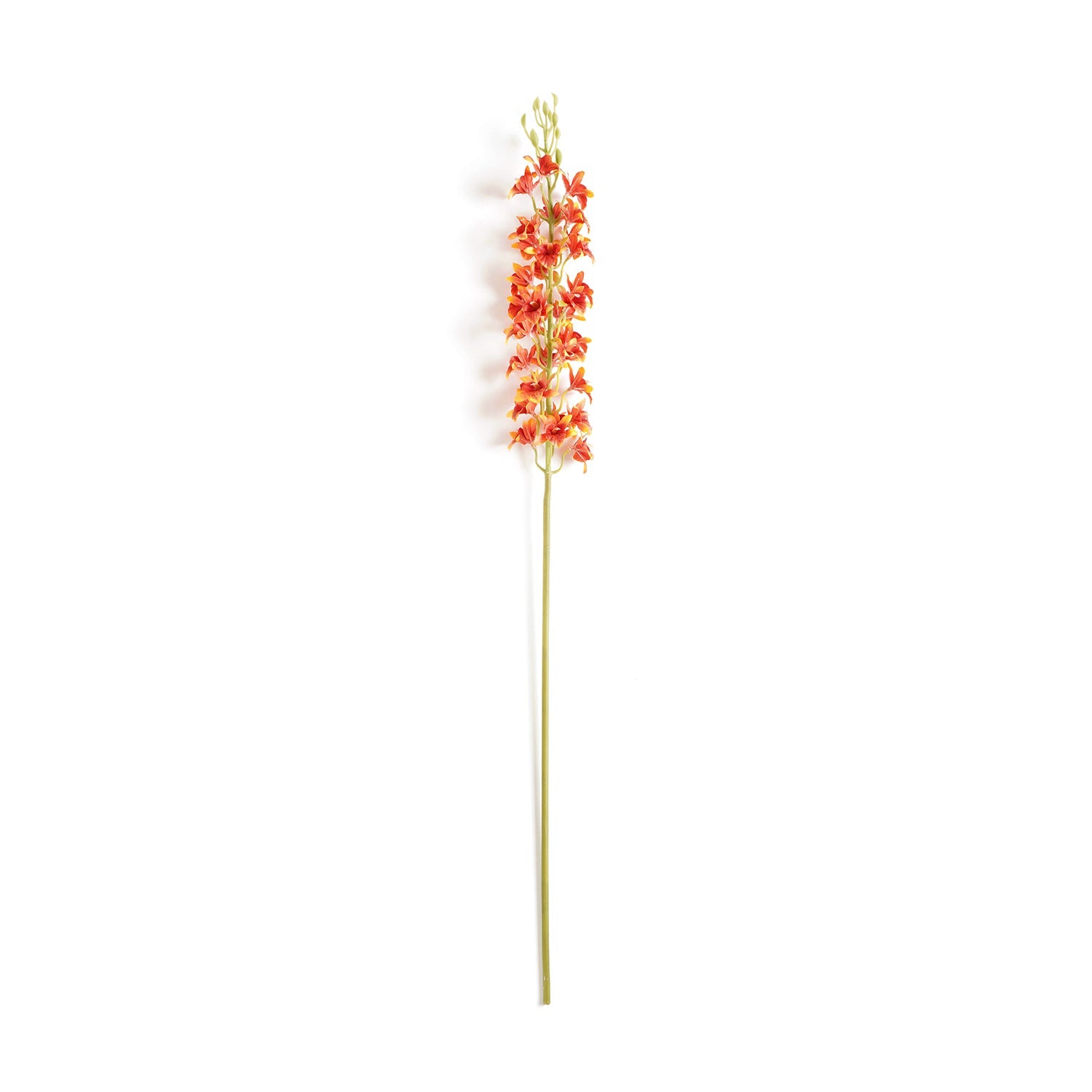 Dark Orange Artificial Orchid Stem - Single