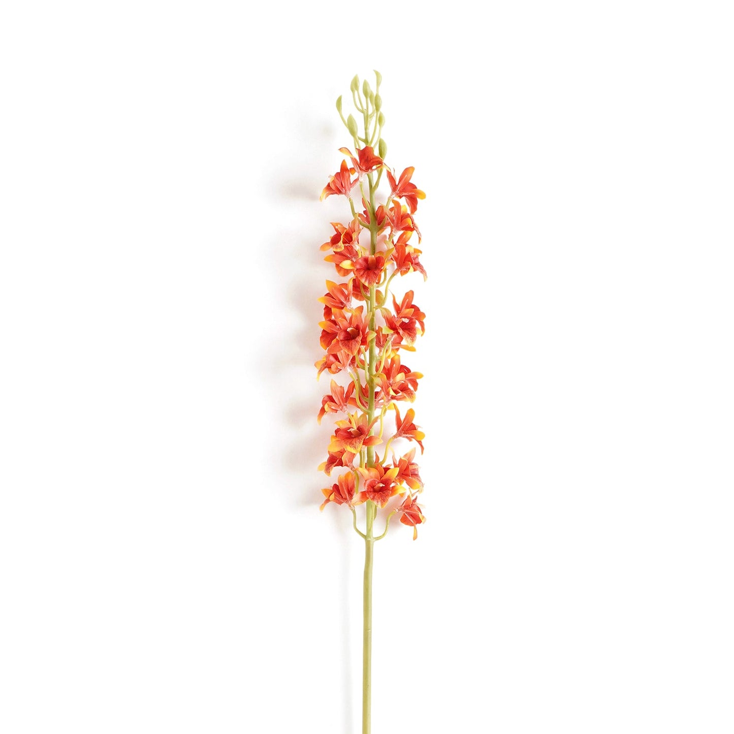 Dark Orange Artificial Orchid Stem - Single
