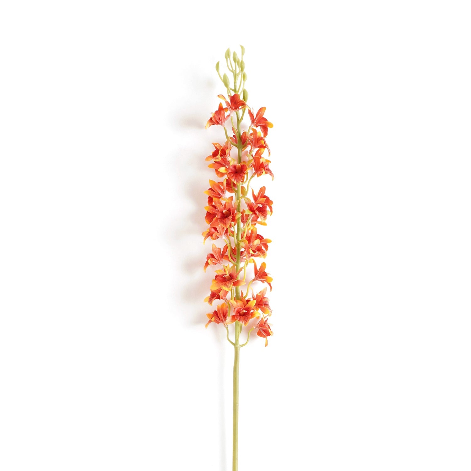 Dark Orange Artificial Orchid Stem - Single