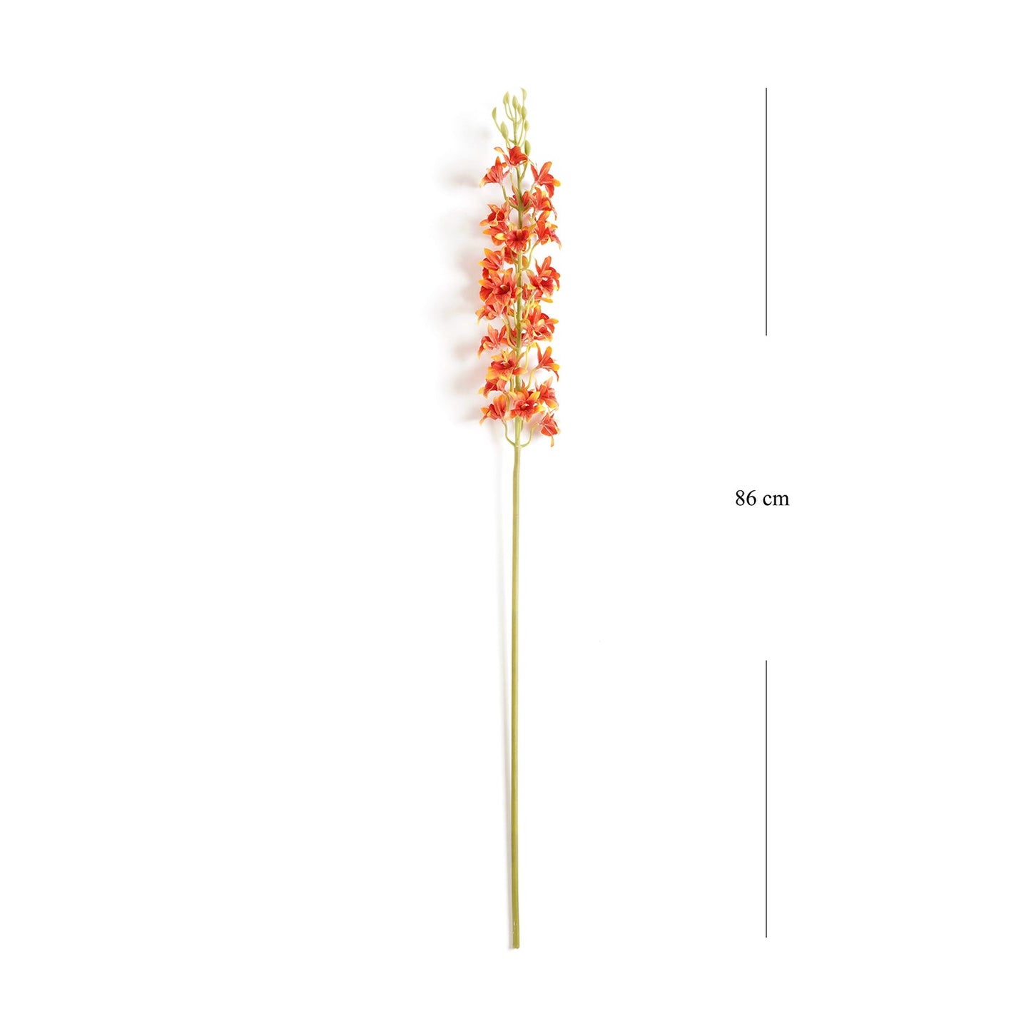 Dark Orange Artificial Orchid Stem - Single