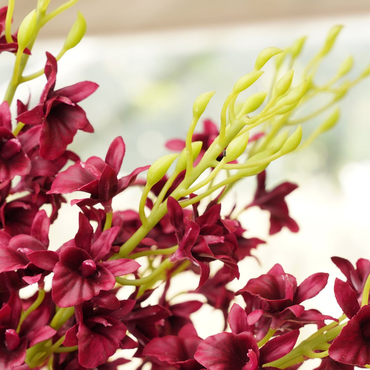 Dark Purple Artificial Orchid Stem - Single
