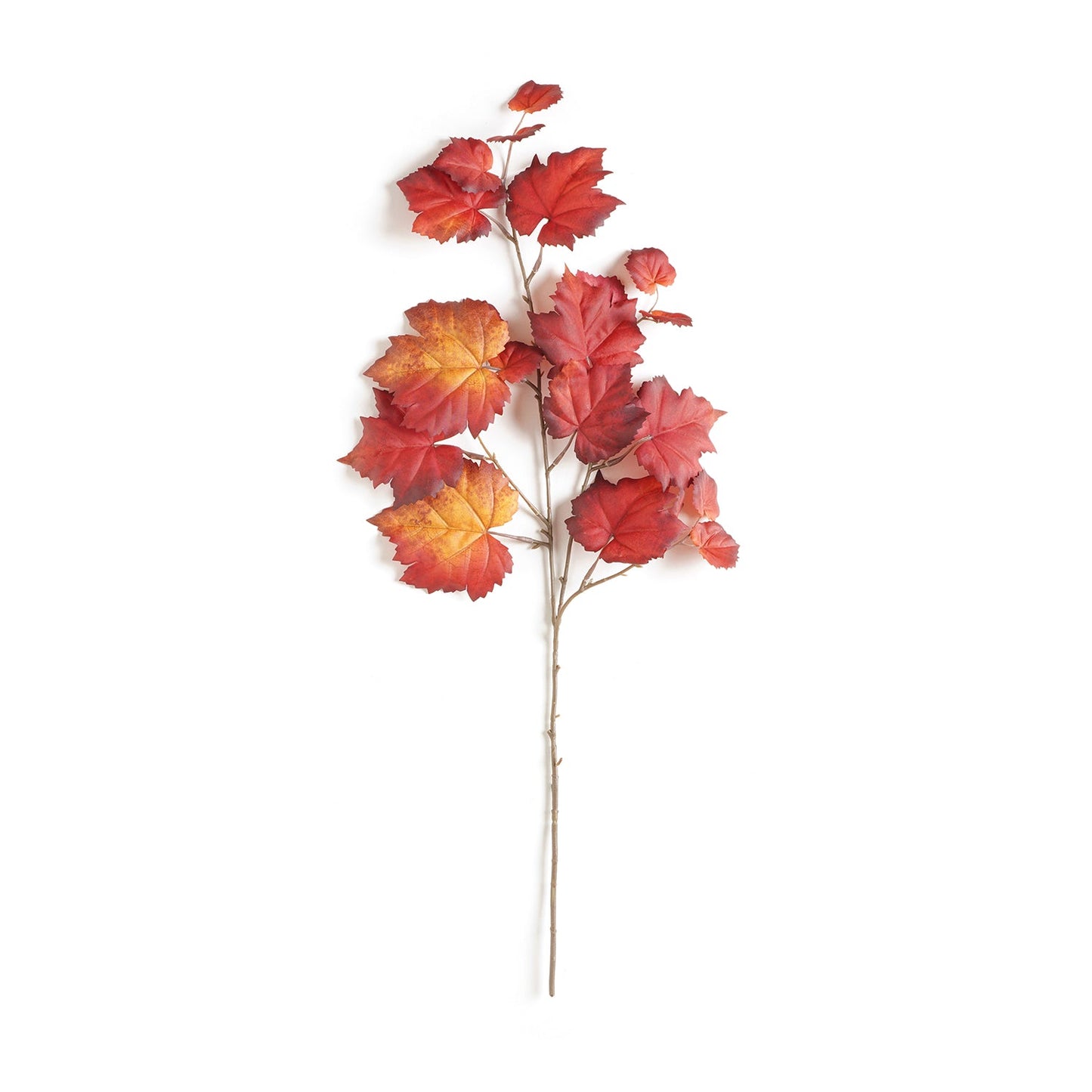 Dark Red Grape Leaf Artificial Stem Single