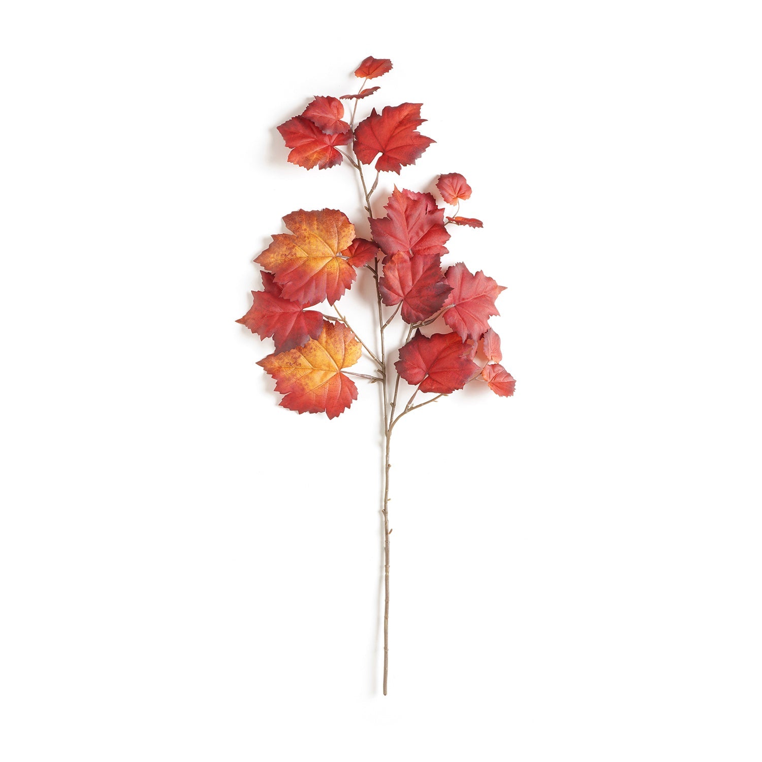 Dark Red Grape Leaf Artificial Stem Single