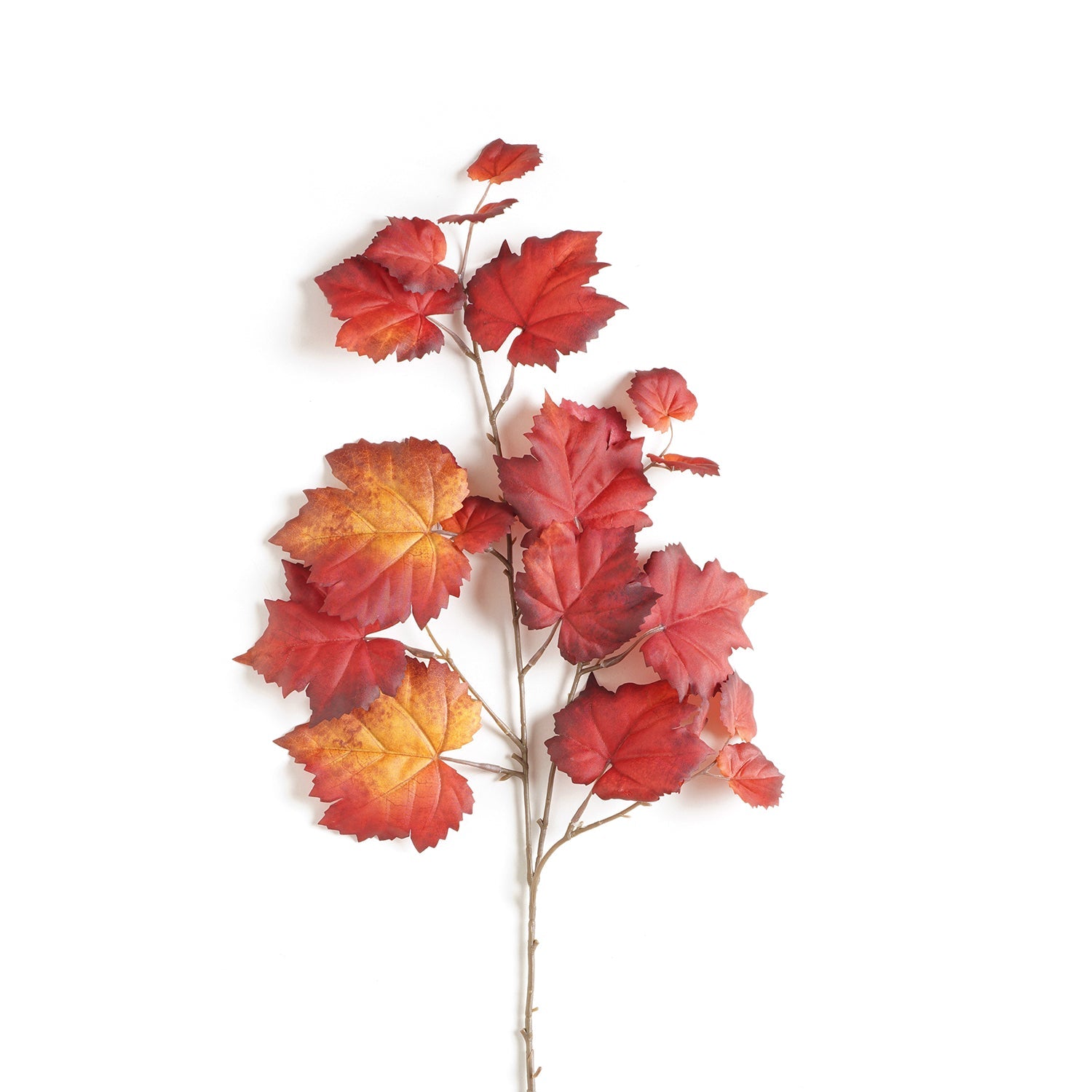 Dark Red Grape Leaf Artificial Stem Single